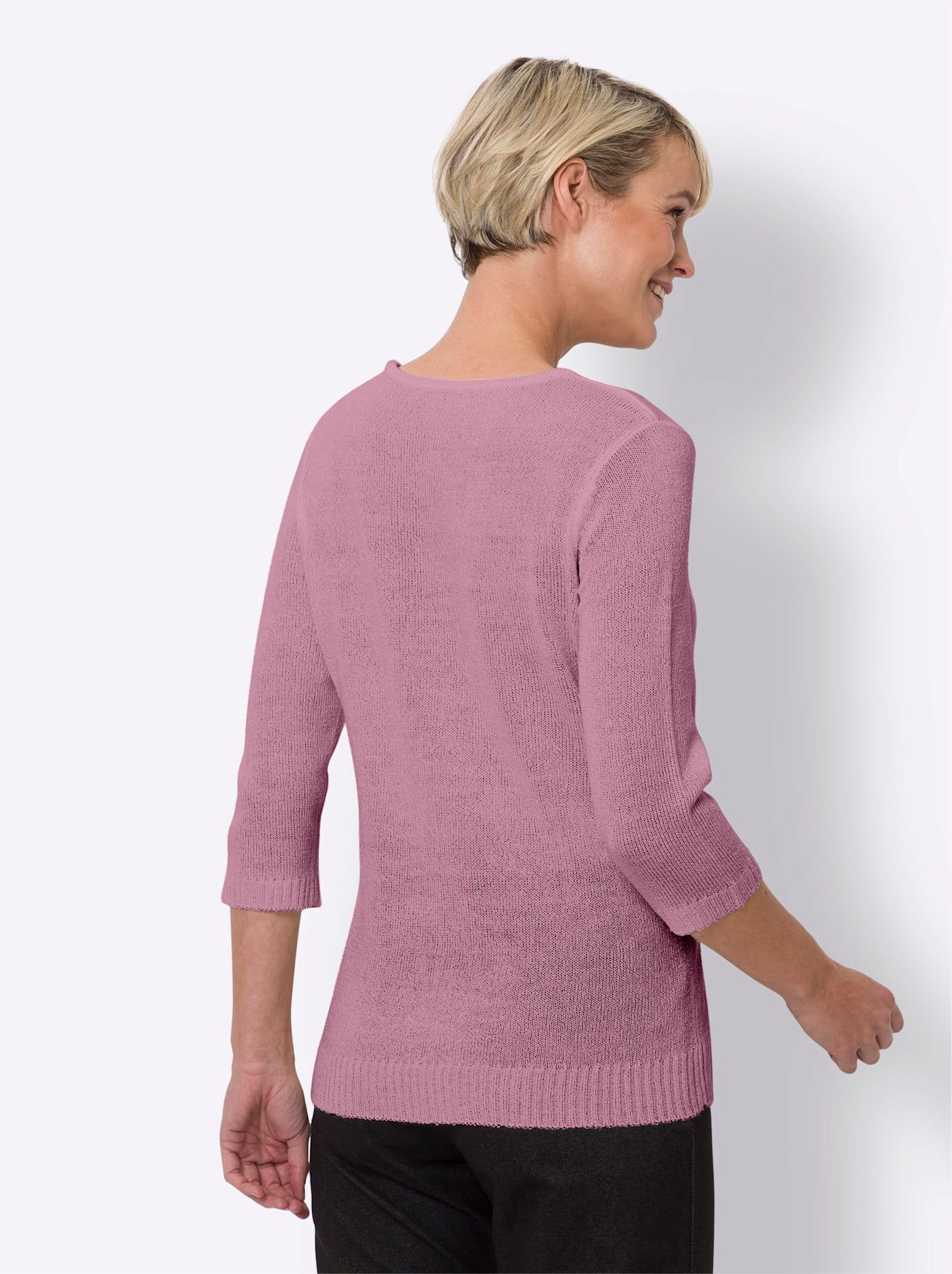 Classic Basics Trui met 3 4 mouwen Trui met ronde hals