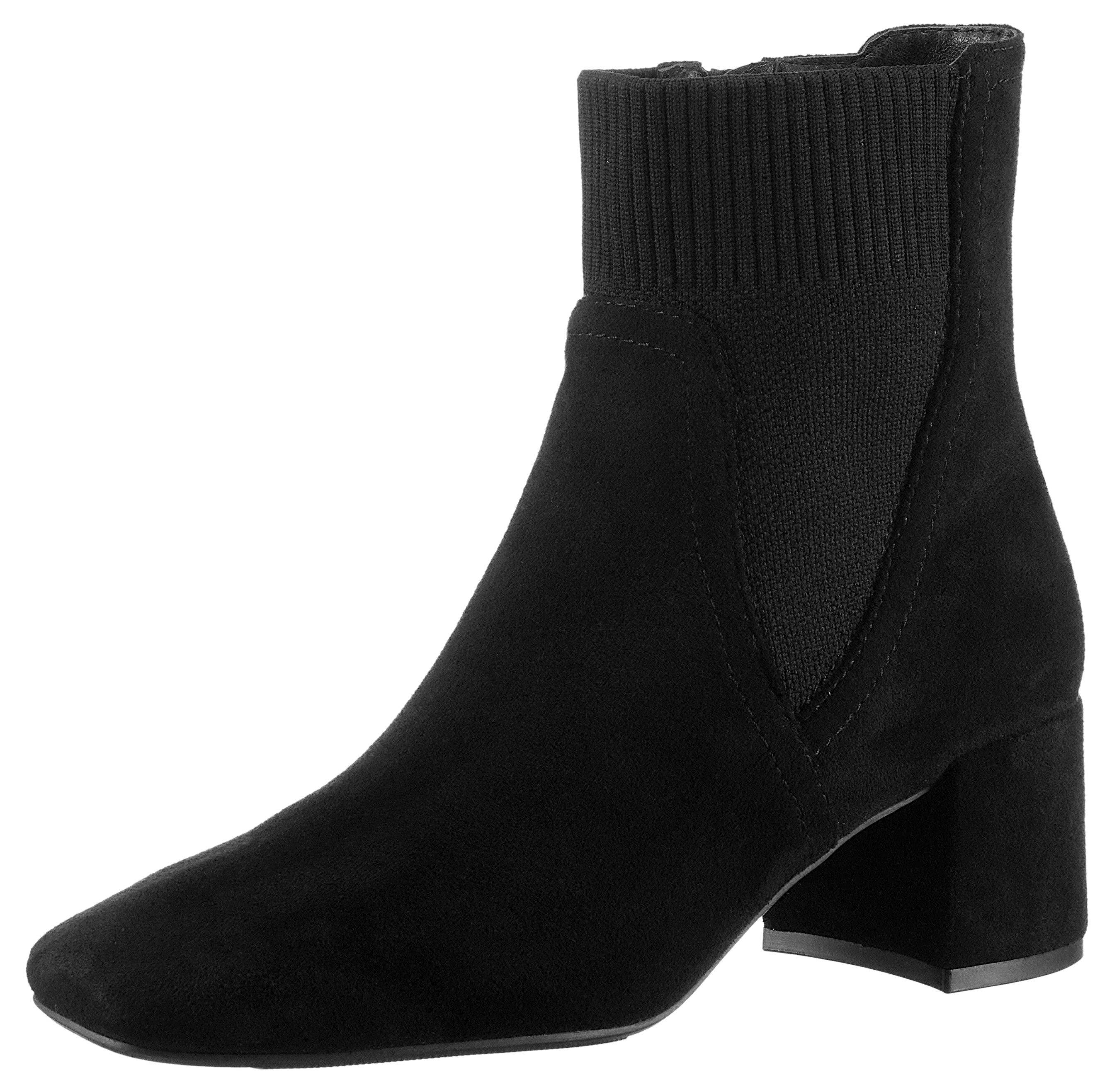 Aniston SHOES Laarsjes blokhak, vierkante vorm, met brei-inzet - nieuwe collectie