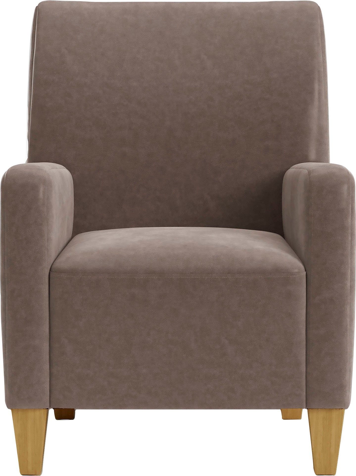 Home affaire Fauteuil Viva met binnenvering, met eikenhouten poten