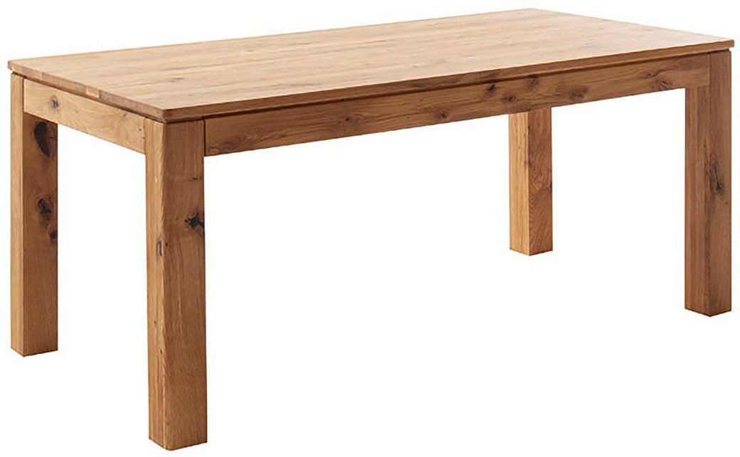 MCA furniture Eettafel ETNA 4-poot tafel Massief hout, doorlopende lamel, blokvoet 10x10 cm, tafelblad 2,5 cm