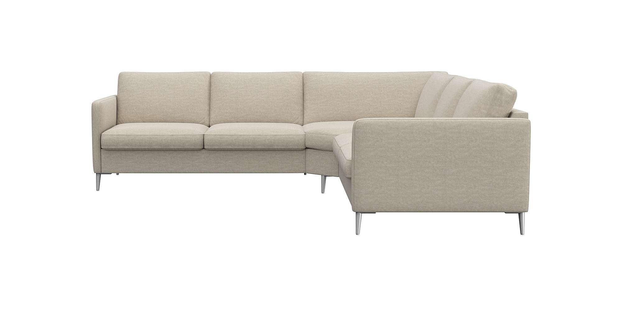 FLEXLUX Hoekbank Fiore, gelijkbenig, comfortabel door hoogwaardige zitconstructie smalle armleuningen, super zitcomfort door koudschuim, voeten van