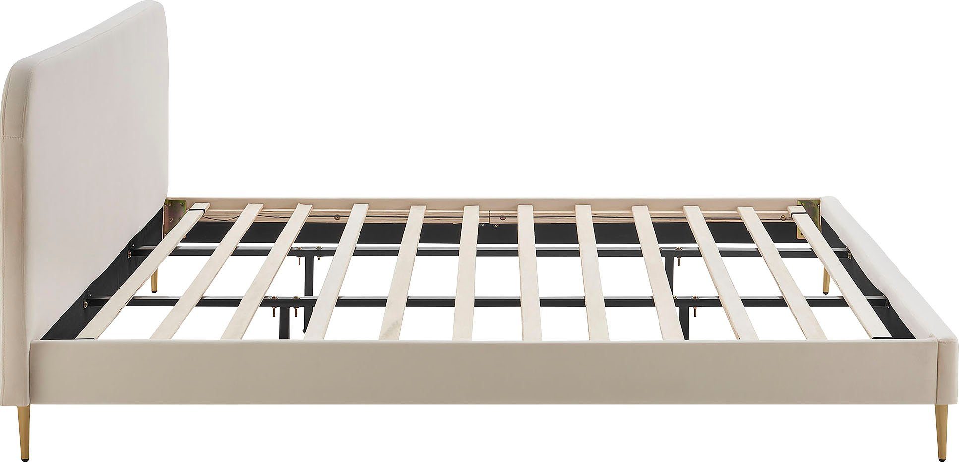 SalesFever Gestoffeerd bed Poten chroom goudkleur