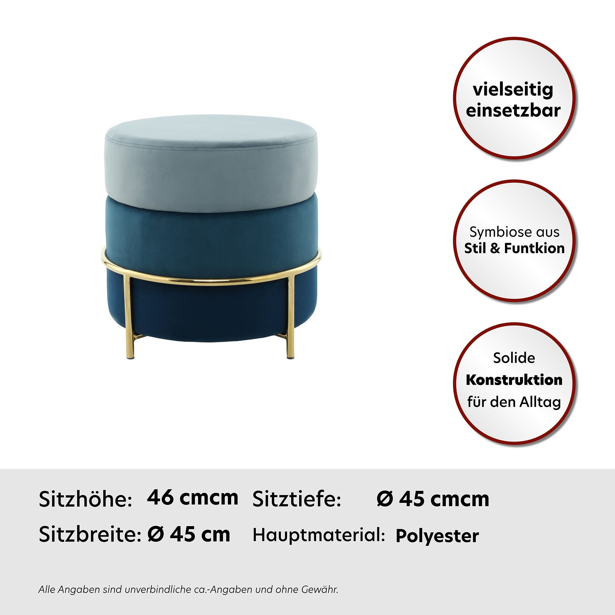 Kayoom Zithocker Kruk Matilda 125, comfortabele ronde vorm, gezellige designkruk (1 stuk)