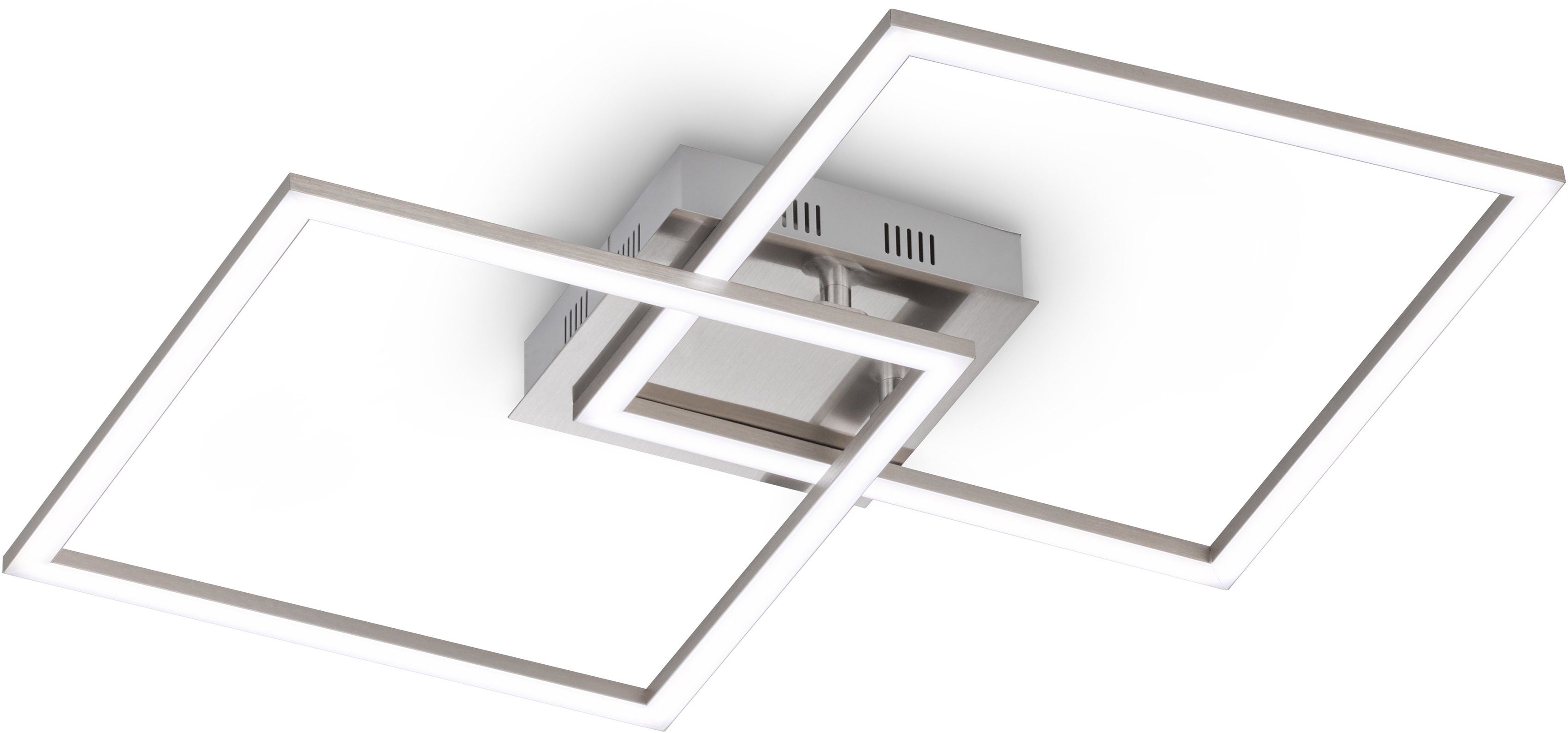 EGLO Led-plafondlamp Palmaves Plafondlamp wit, met afstandsbediening, nachtlicht, dimbaar, lamp (1 stuk) plafondlampen maat 1 St. zilver