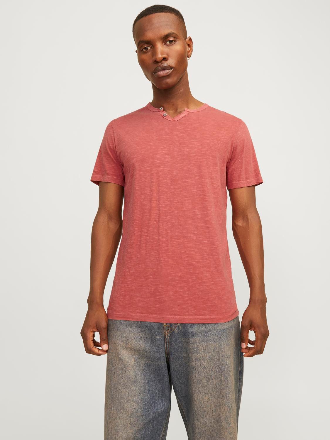 Jack & Jones T-shirt JJESPLIT NECK TEE SS NOOS