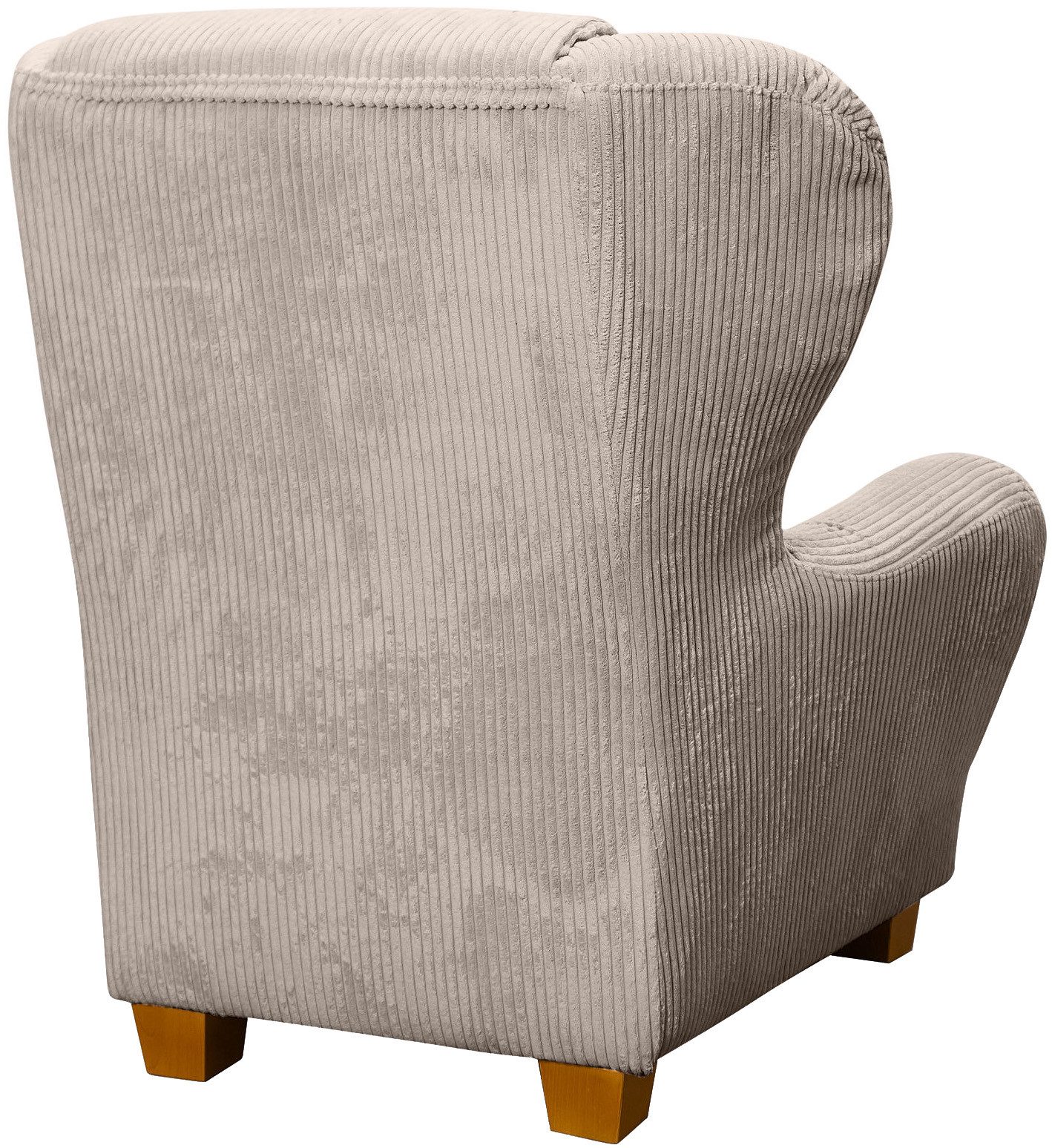 Home affaire Oorfauteuil Oliver Oorstoel, met poef, sierkussens, klassieke vorm (2 stuks)