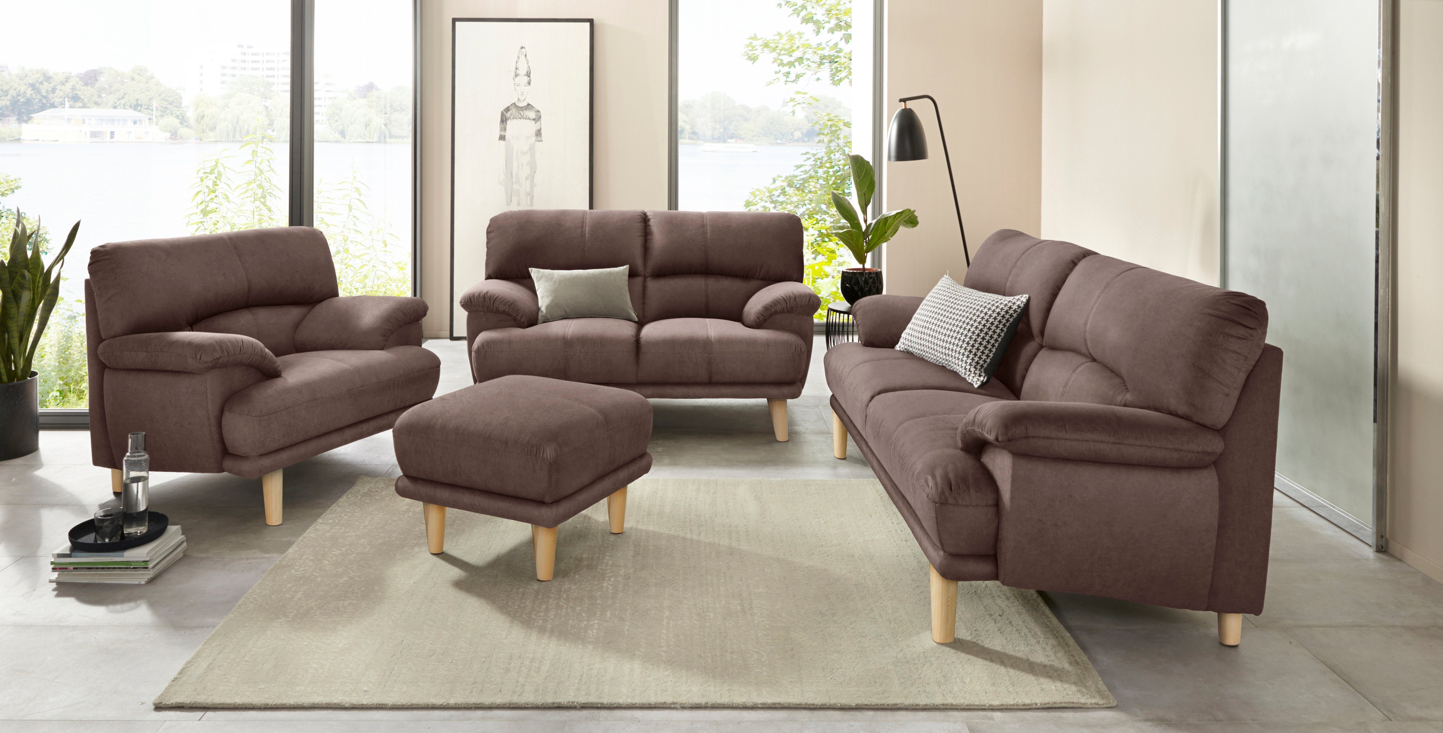 TRENDMANUFAKTUR 2-zitsbank Cecilia, Italiaans design, geweldige details hoog zitcomfort en extra comfortabele armleuningen