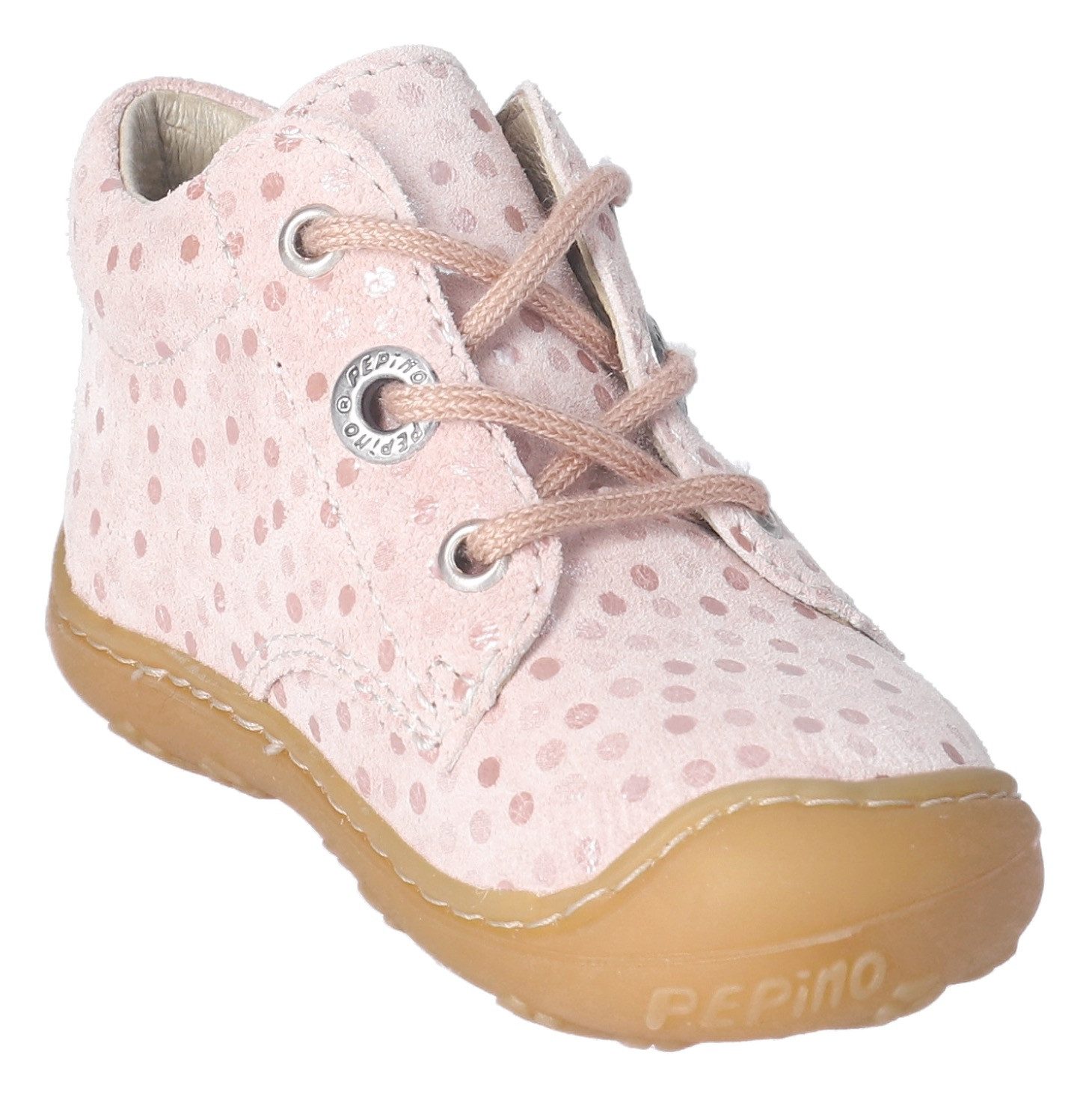 PEPINO by RICOSTA Babyschoentjes DOTS WMS: Mittel , veterschoenen met wms-systeem, leer, print, maat sjabloon om te downloaden