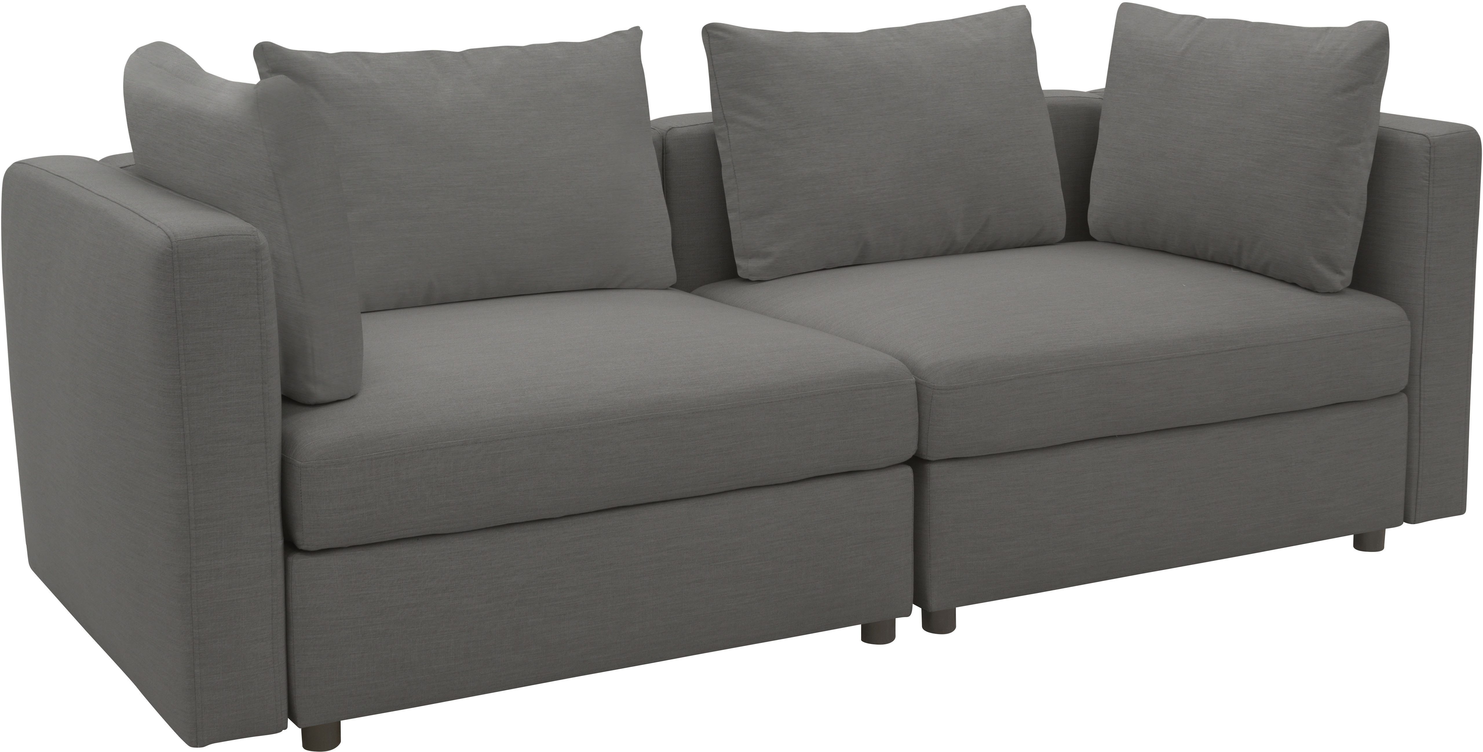 DOMO collection 2-zitsbank Solskin, individueel uitbreidbaar/combineerbaar met losse kussens. rug- en zijpanelen als steeksysteem.
