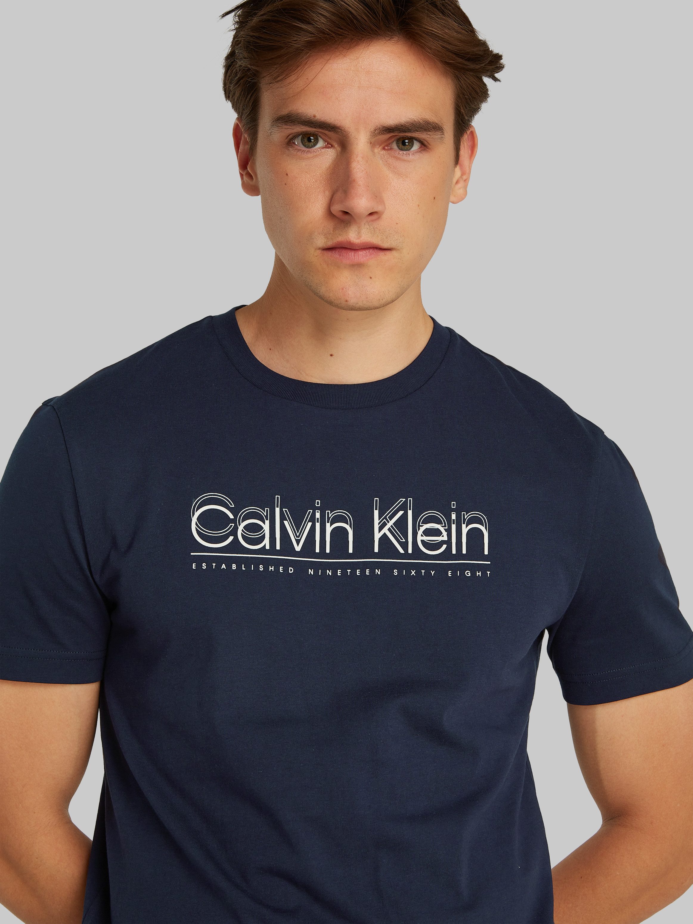 Calvin Klein T-shirt CP-DOUBLE LOGO T-SHIRT met groot logo-opschrift
