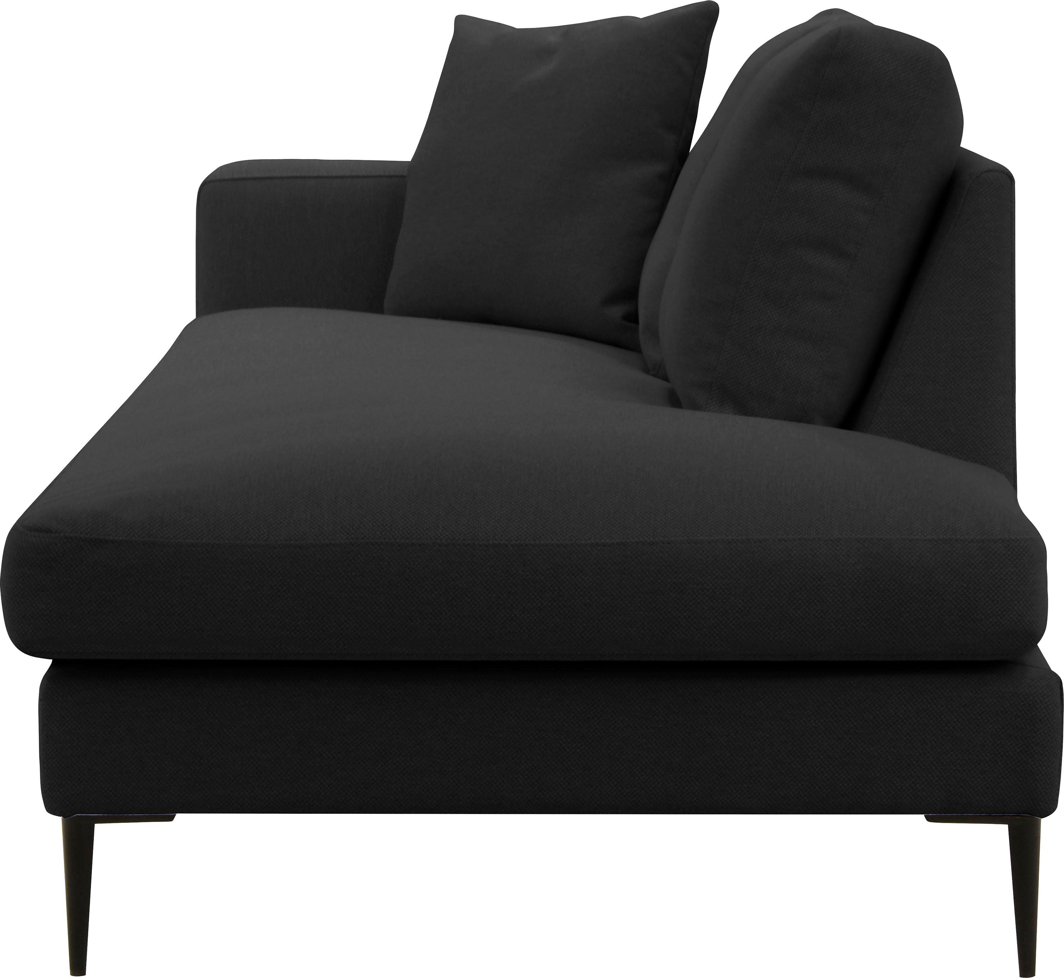 Leonique Récamier Cozy chaise longue, afmetingen B/D/H: 195/97/80 cm met los kussen en metalen poten, armleuning naar keuze links of rechts