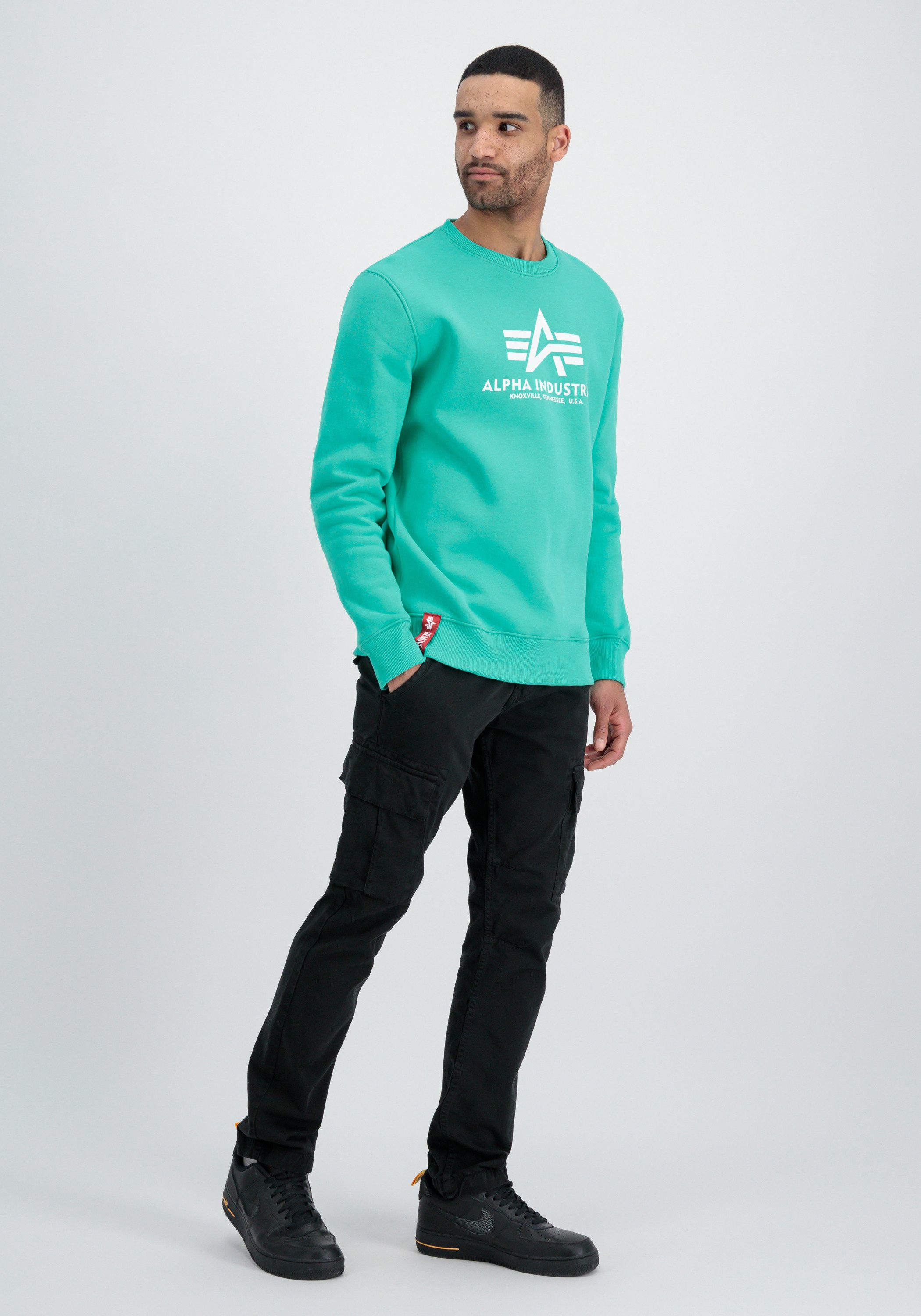 Alpha Industries Sweater Alpha Industries Men - Sweatshirts Basic Sweatshirt BL heren sweaters maat L groen