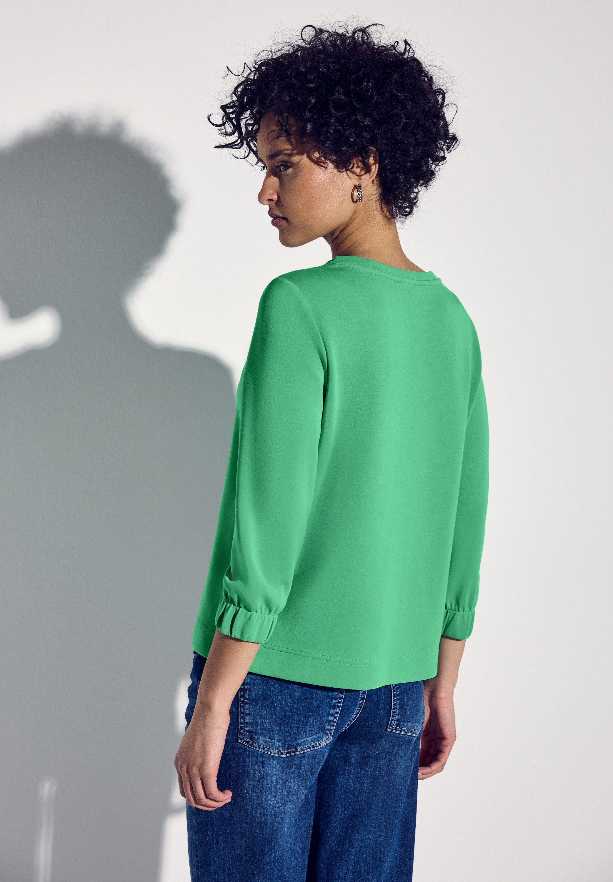 STREET ONE Sweater met 3/4-mouwen met elastische manchetten
