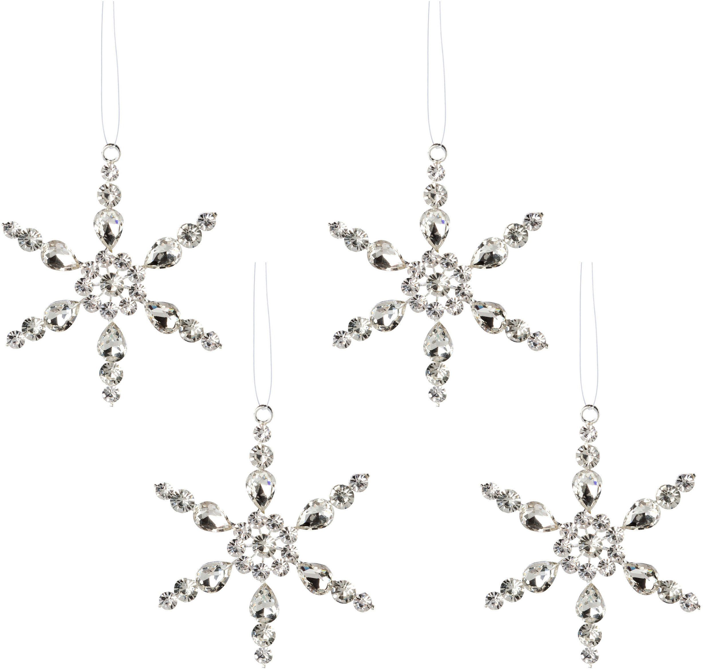 Creativ deco Boomversiering Sneeuwvlok, kerstversiering, kerstversiering (4 stuks)