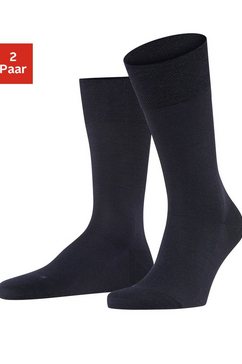 falke sokken berlin met sensitive-boorden zonder elastiek (2 paar) blauw
