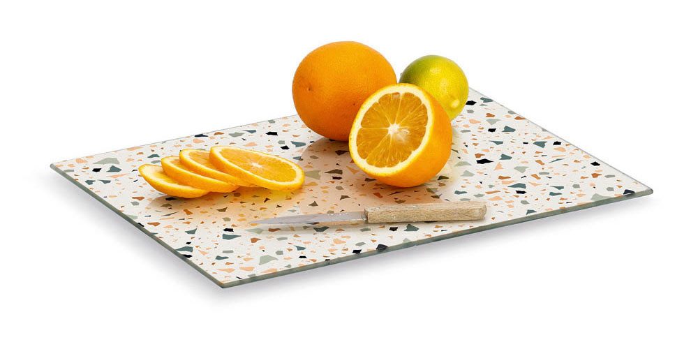 Zeller Present Snijplank Terrazzo' extra grip dankzij siliconen voeten, 2-delig, 30x20 cm (set, 2 stuks)