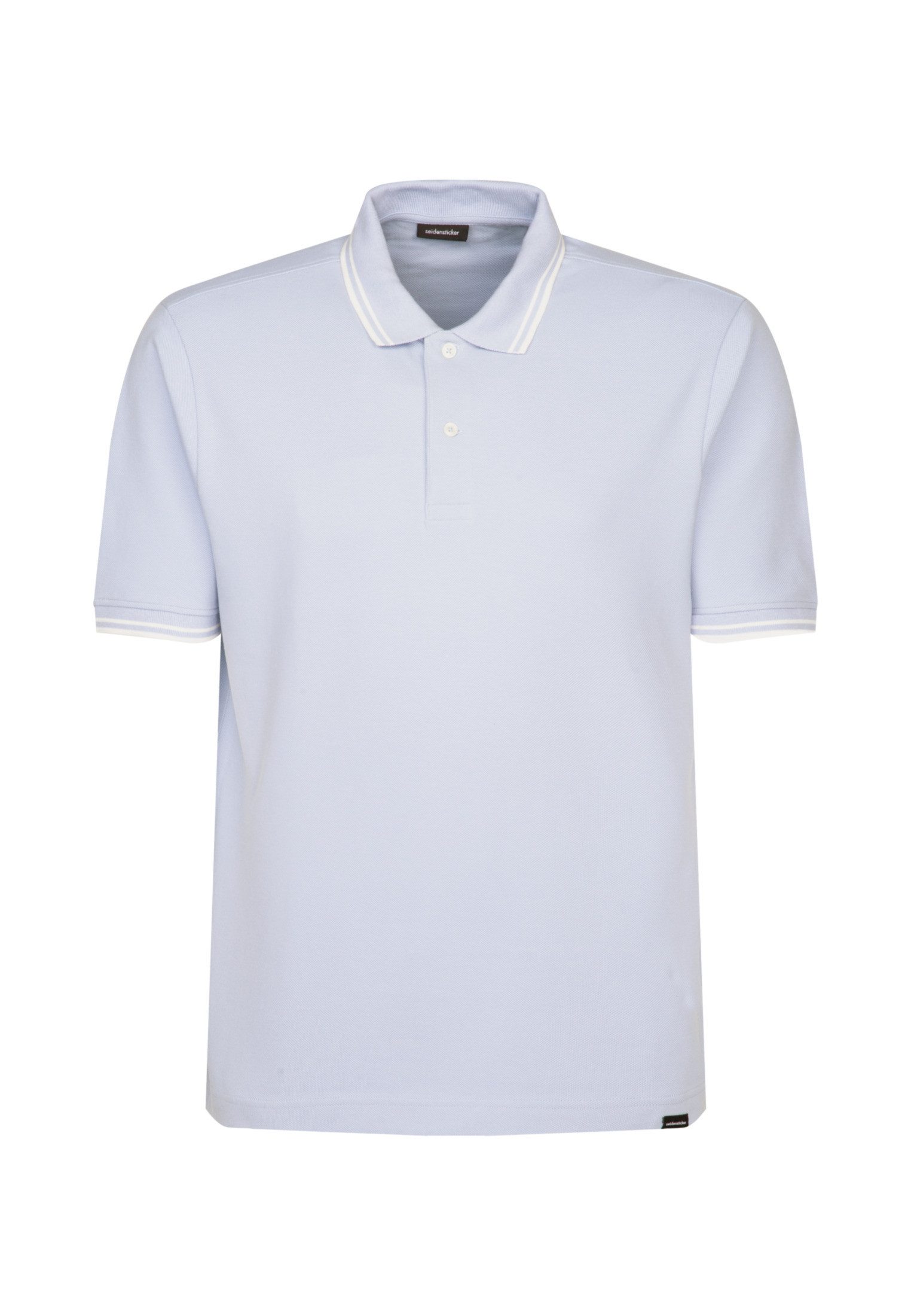 seidensticker T-shirt Regular Korte mouw kraag strepen geplaatst
