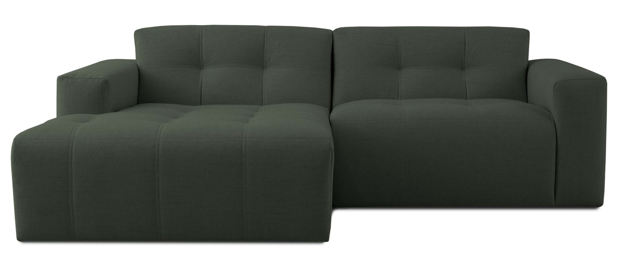 INOSIGN Hoekbank Tapley Breedte 221 cm, L-vorm, fijne structuur, met knoopstiksel, vloerhoog