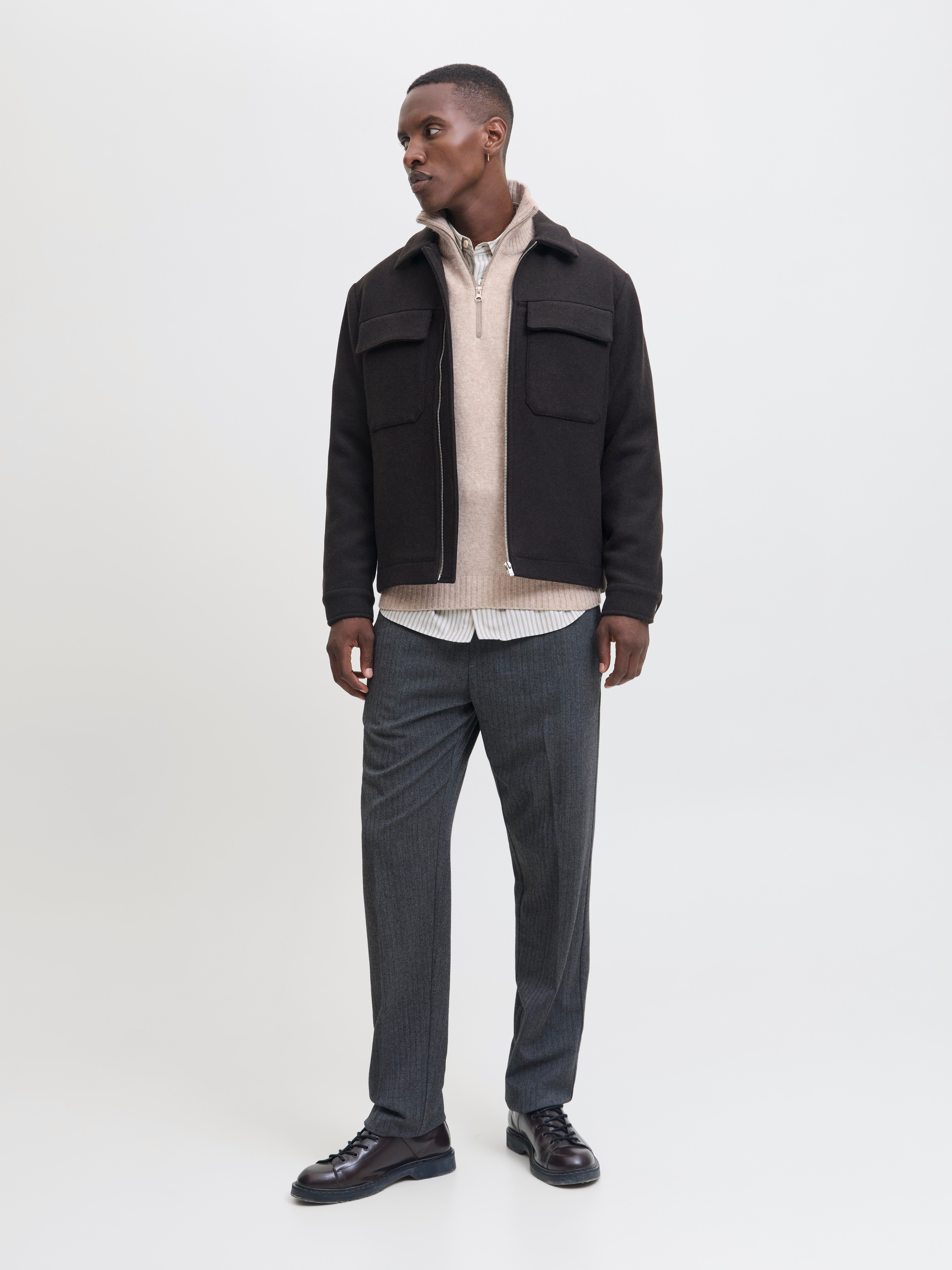 Jack & Jones Schipperstrui JJESOHO OLLIE KNIT HALF ZIP SN