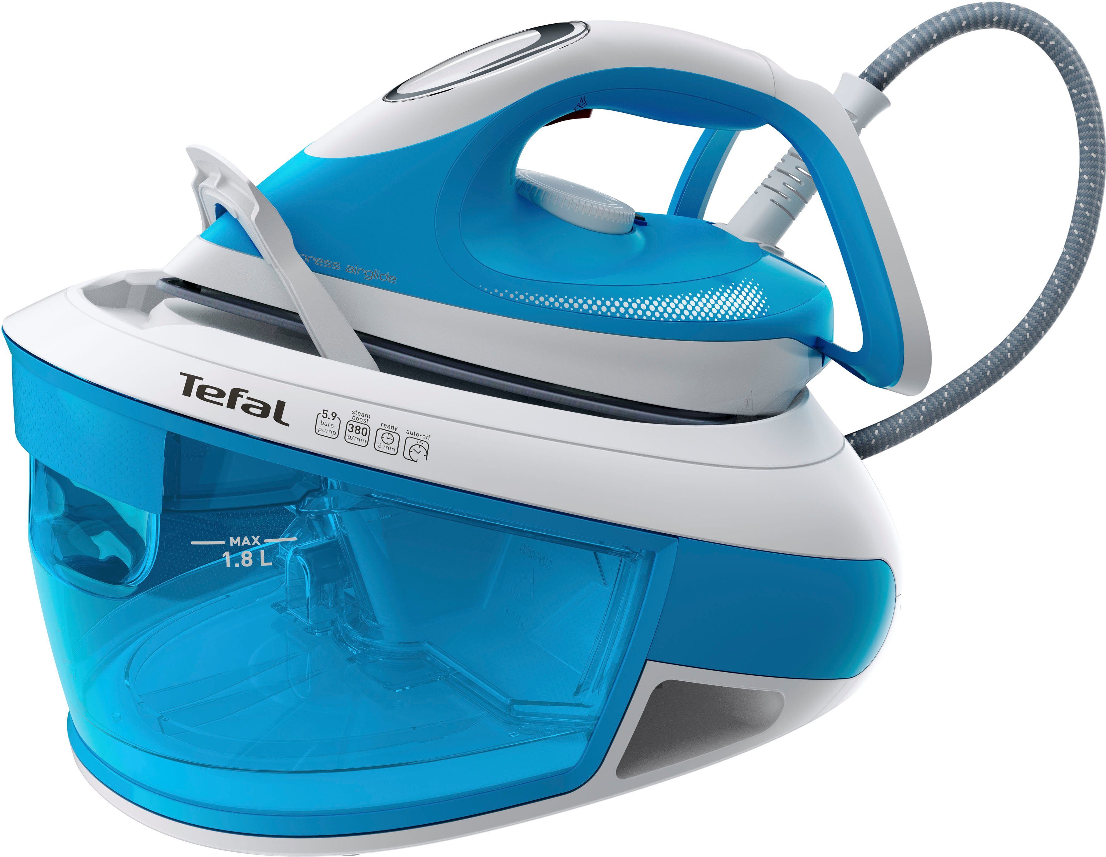 Tefal Stoomstrijksysteem Tefal SV8002 Express Airglide hoog glijvermogen, calcclear,...