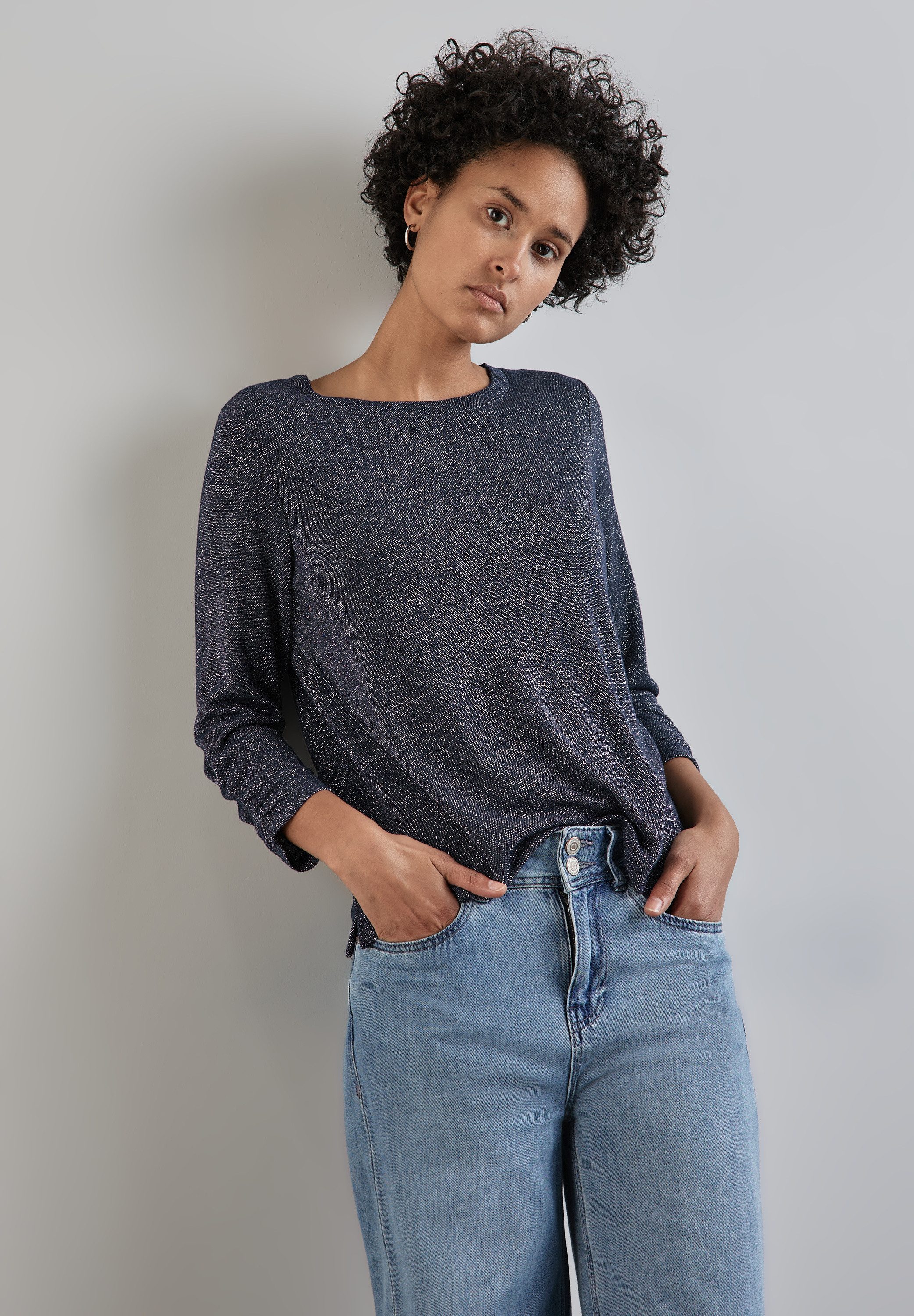 Street One Blauw Dames T-shirt Herfst Winter Collectie Blue Dames