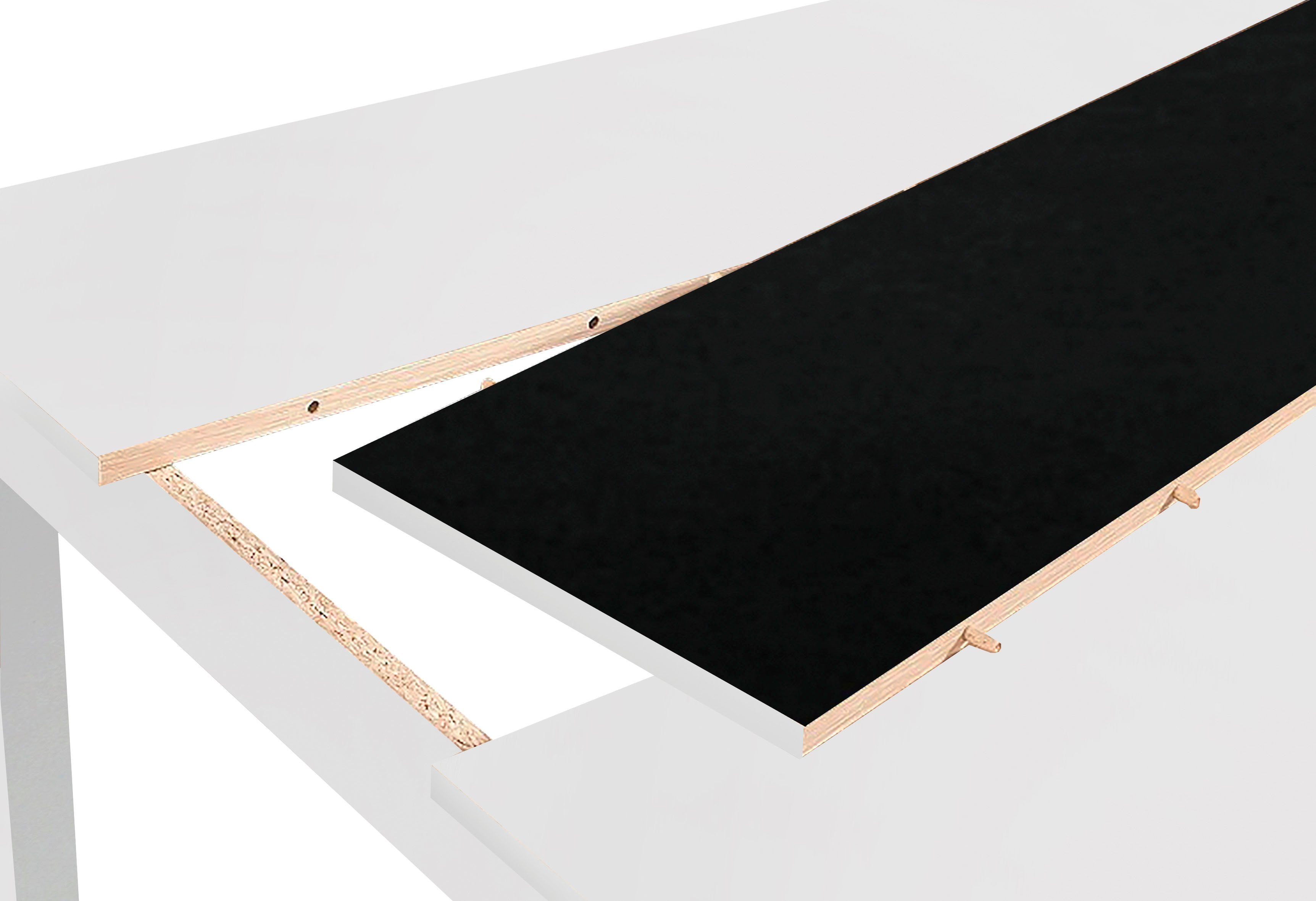 byLIVING Eettafel Nori Breedte 120, 140 of 160 cm, middelste blad keerbaar