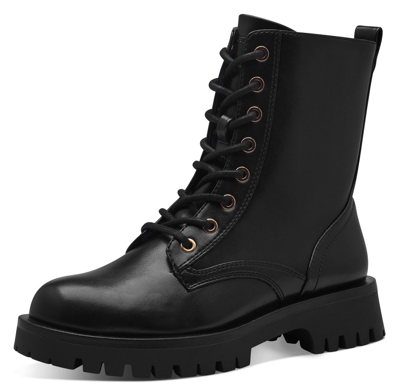 Tamaris Veterschoenen blokhak, veterschoen, chunky boots met binnenrits dames veterlaarsjes maat 40 EU zwart