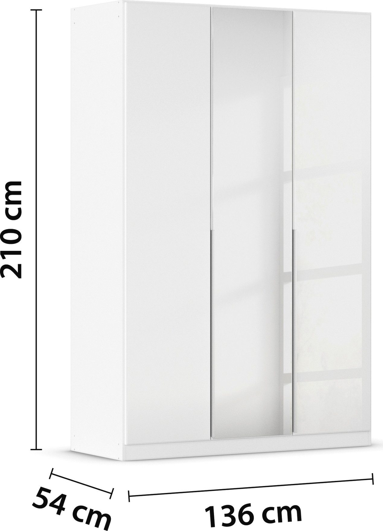 rauch Draaideurkast Kledingkasten kast garderobe AGORDO met glazen front doordachte binnenuitrusting, in 6 breedtes en 2 hoogtes made in germany