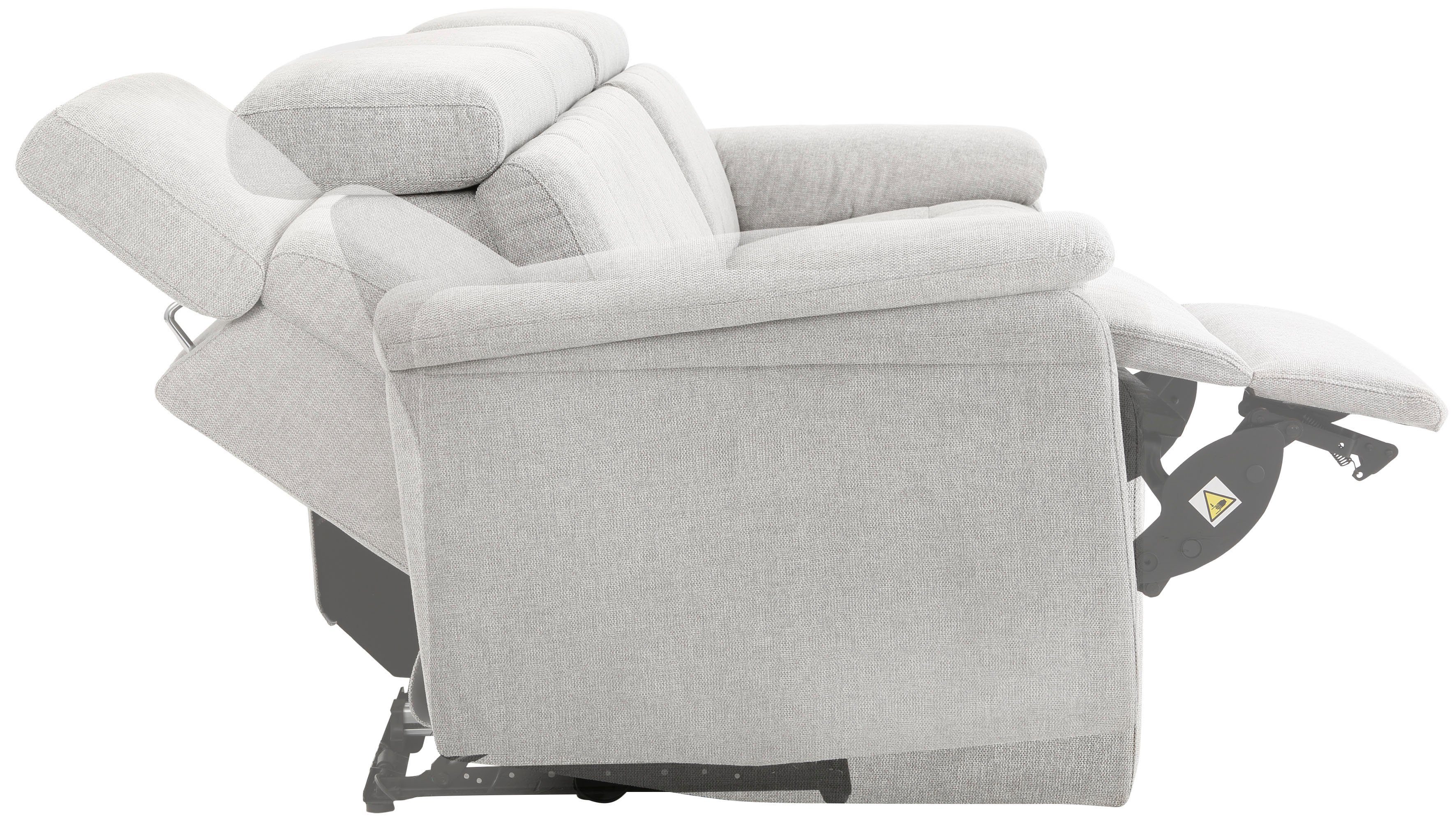 Home affaire 3-zitsbank Binado met handmatige of elektrische relaxfunctie met usb-aansluiting