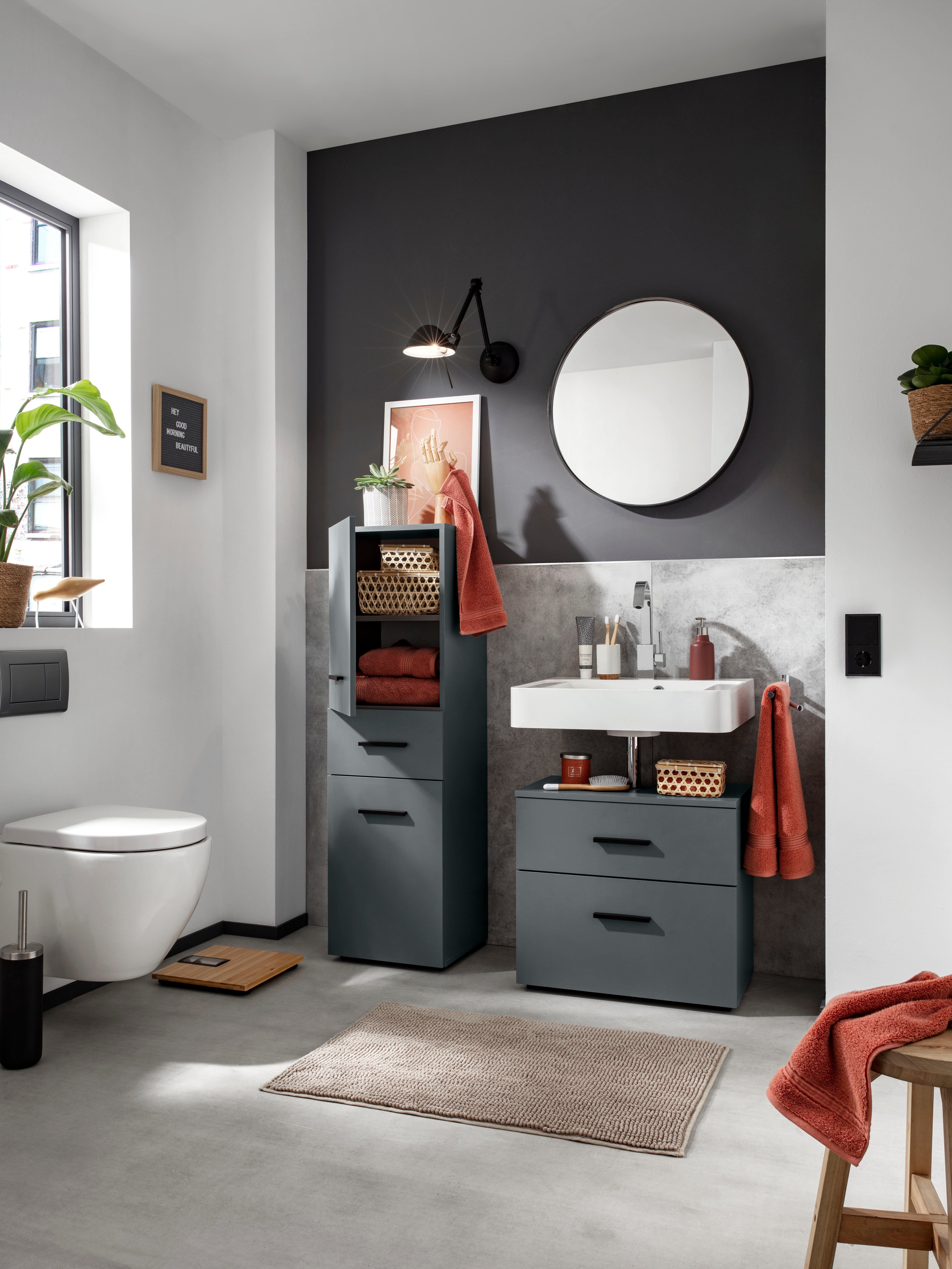 INOSIGN Halfhoge kast Skara verstelbare planken achter elke deur, breedte 38 cm, hoogte 130 cm