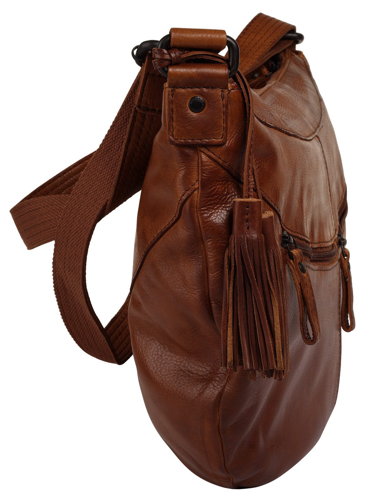 Spikes & Sparrow Schoudertas echt leder