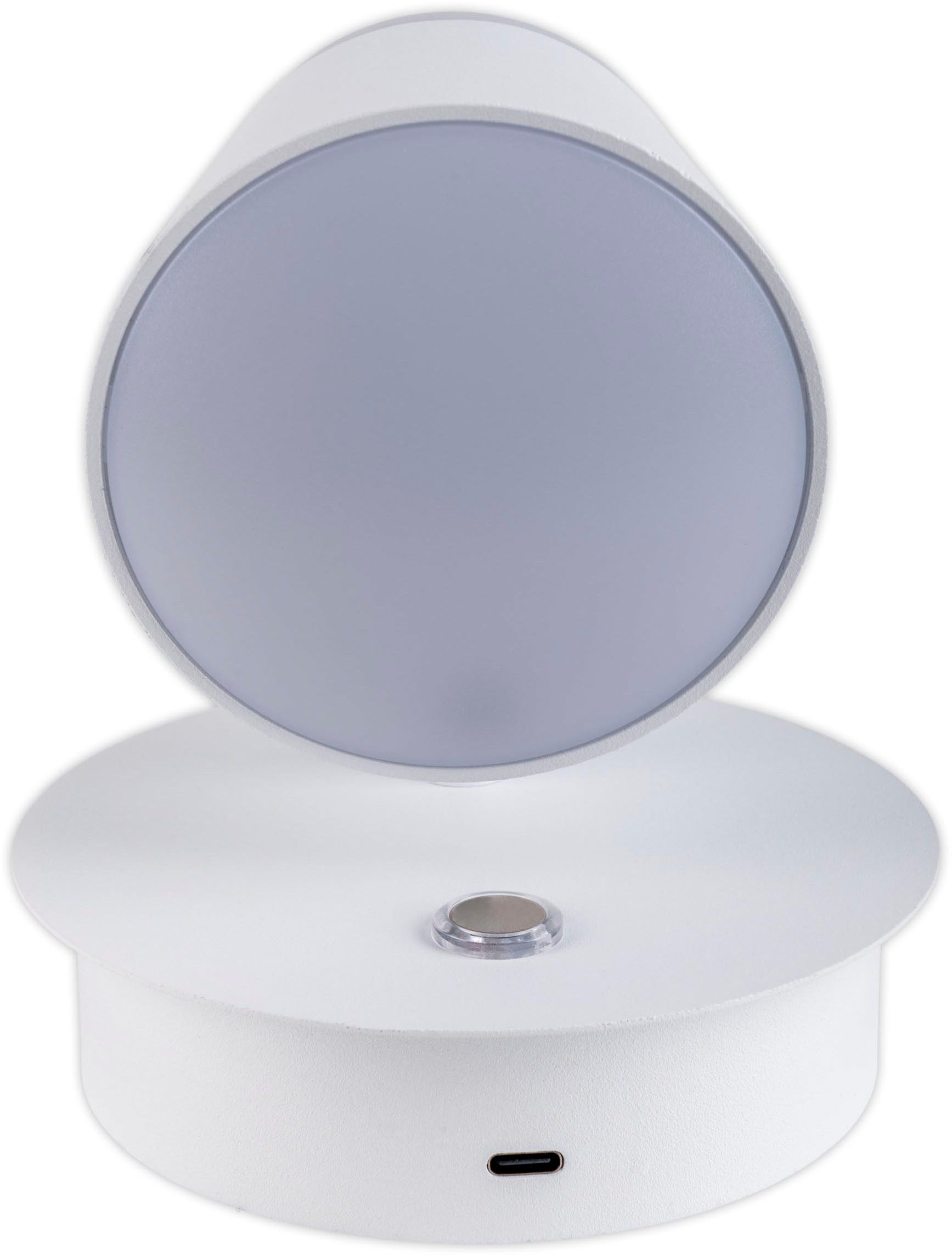 näve Led-wandlamp Tondo magnetisch, batterij opladen via usb-c kabel, dimbaar per touch, geheugen (1 stuk)