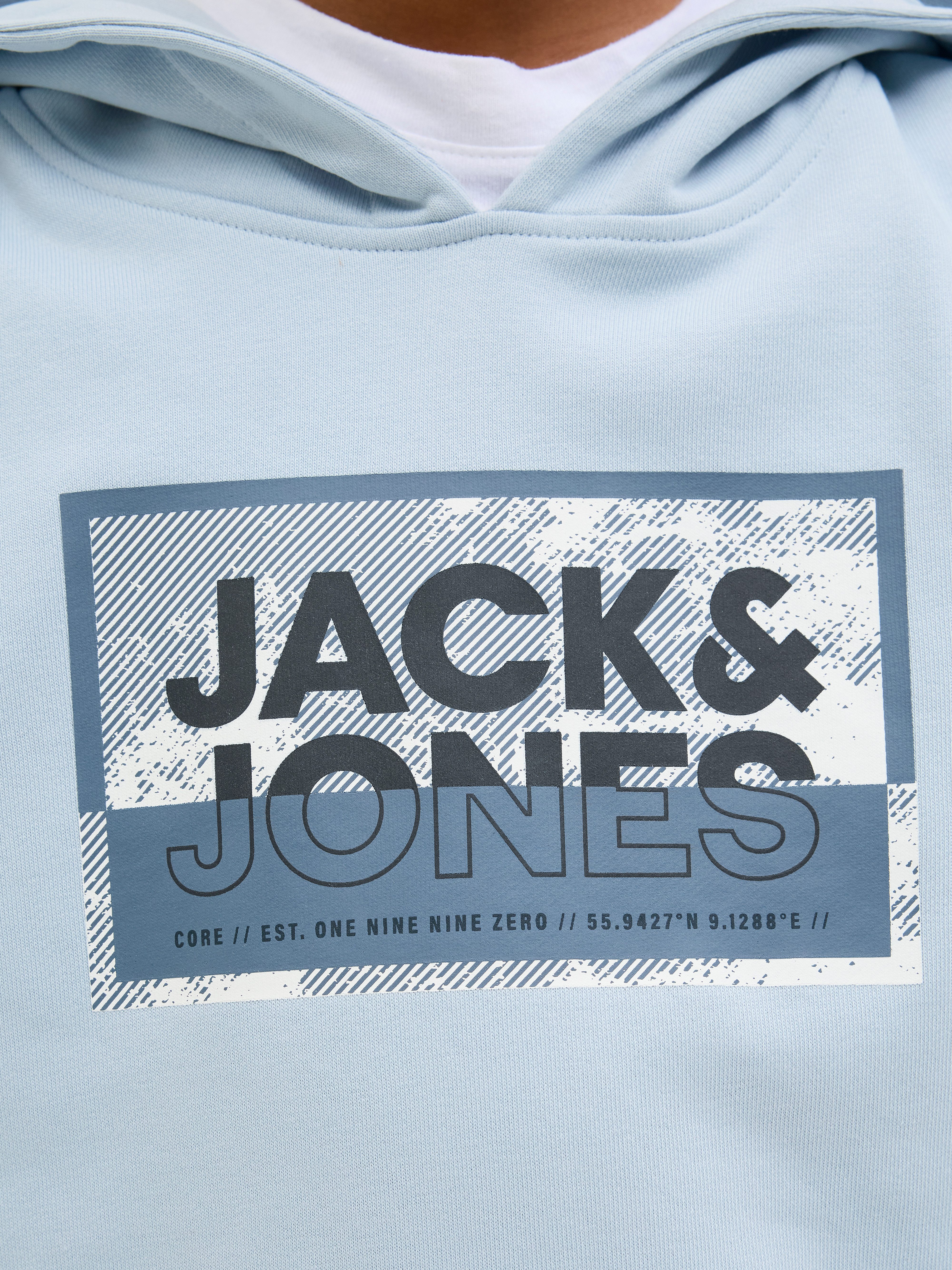 Jack & Jones Junior Hoodie JCOLOGAN SS24 PRINT SWEAT HOOD SN JNR