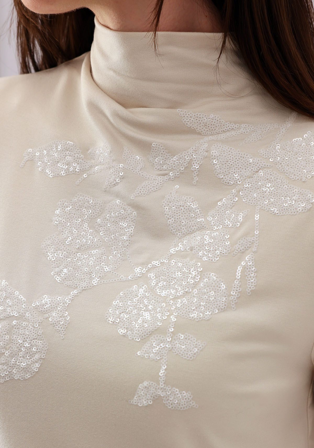 Monari Shirt met lange mouwen met pailletten