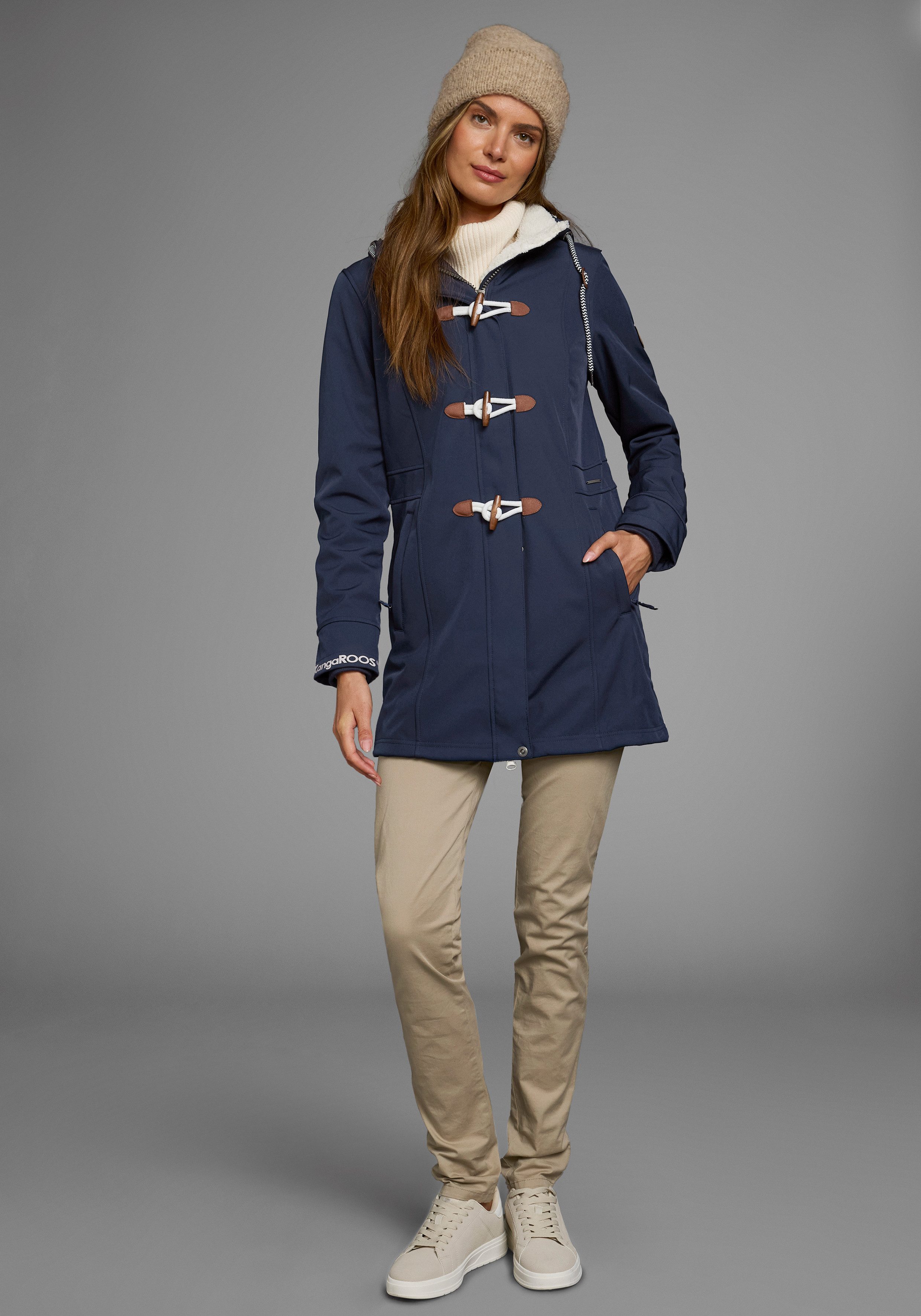 KangaROOS Softshell-jack figuurvolgende pasvorm, normale snit, met afneembare capuchon