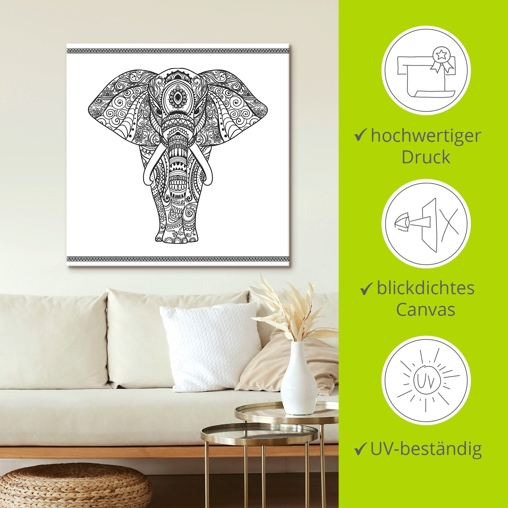 Artland artprint Elefant in Mandala