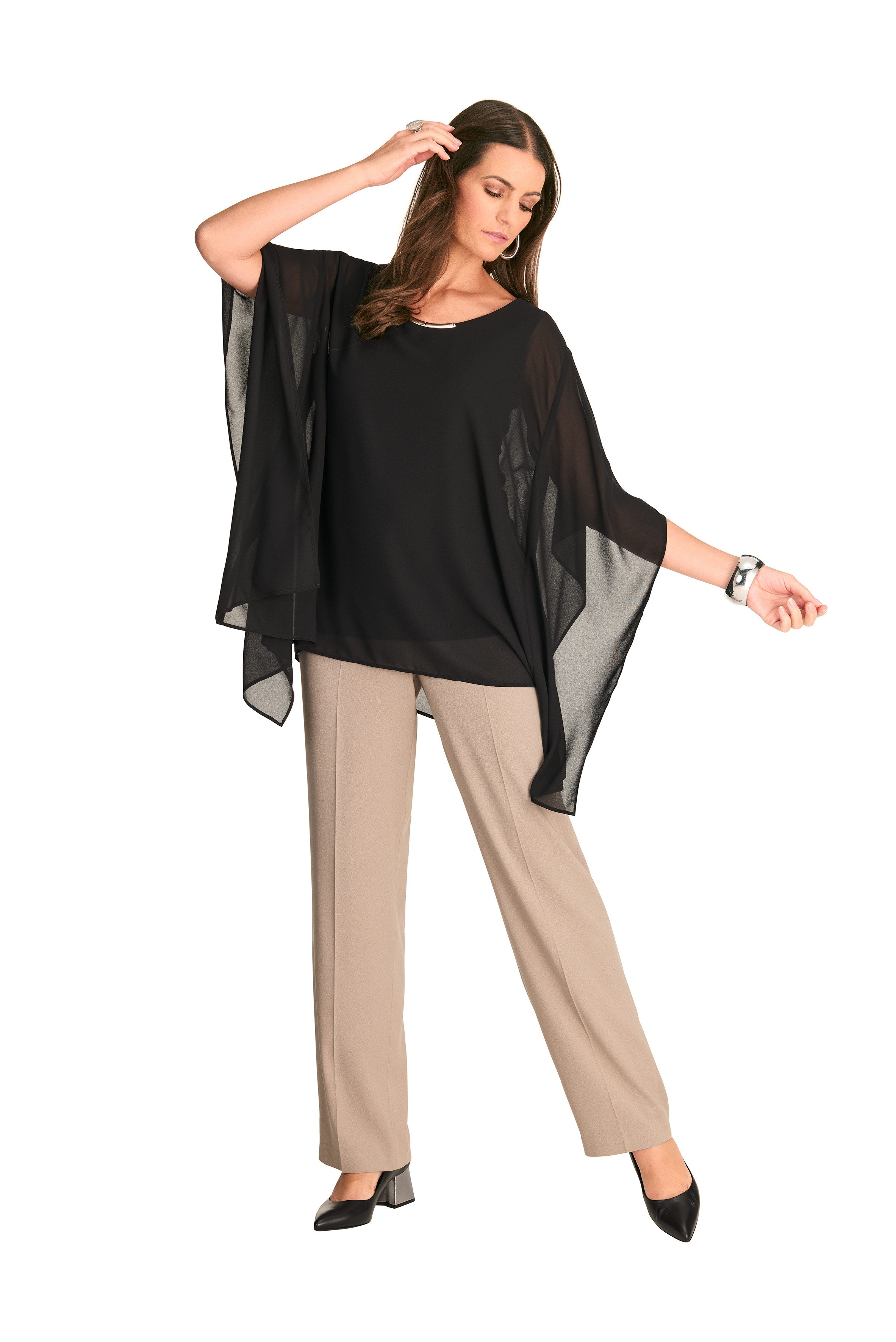 HERMANN LANGE Collection Poncho met wijde mouwen