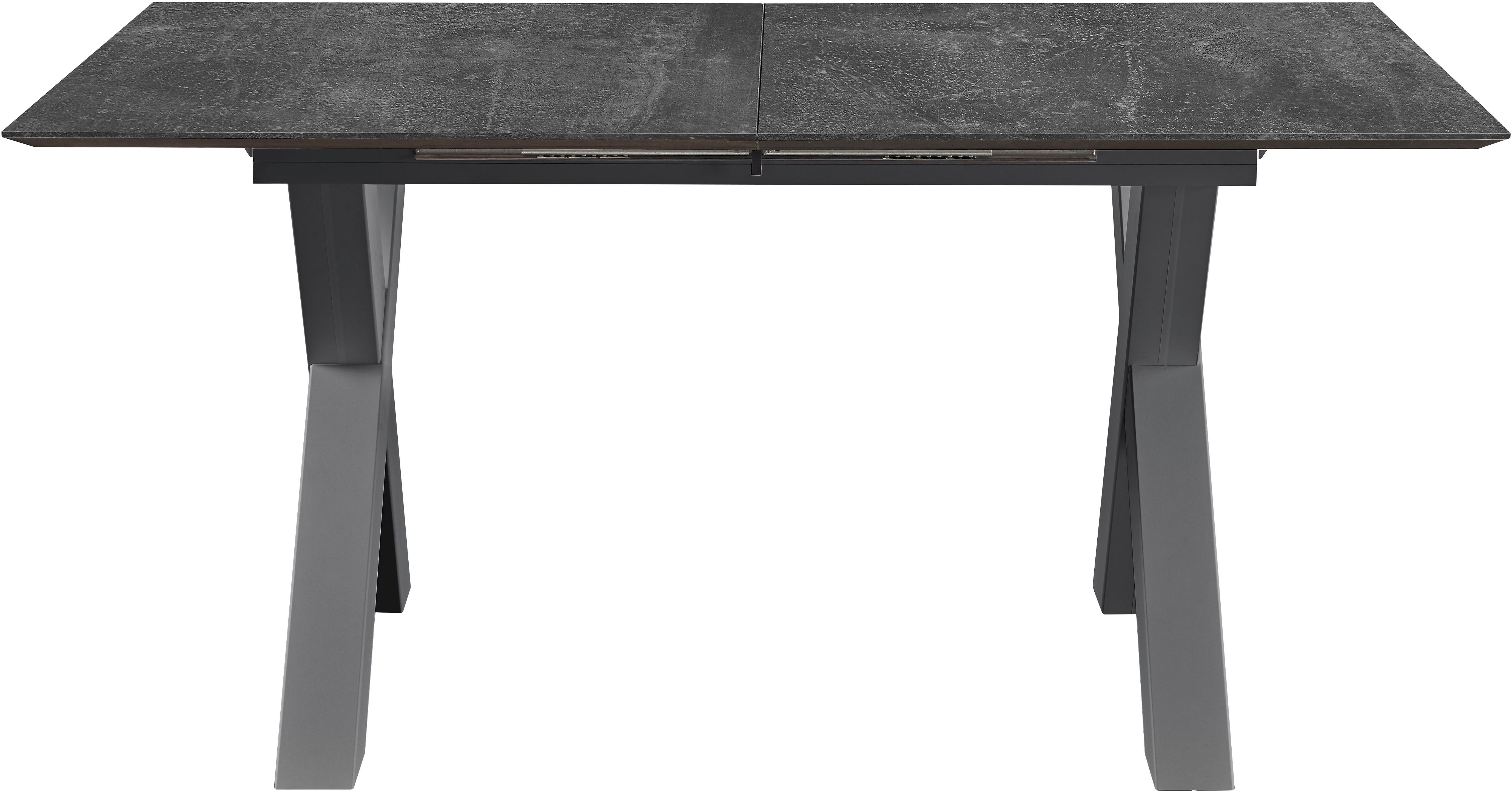 set one by Musterring Eettafel New Atlanta Rechthoekig blad met Zwitserse rand, uitschuifbaar, onderstel in X-vorm eettafels maat 190 cm x 76 cm x 90