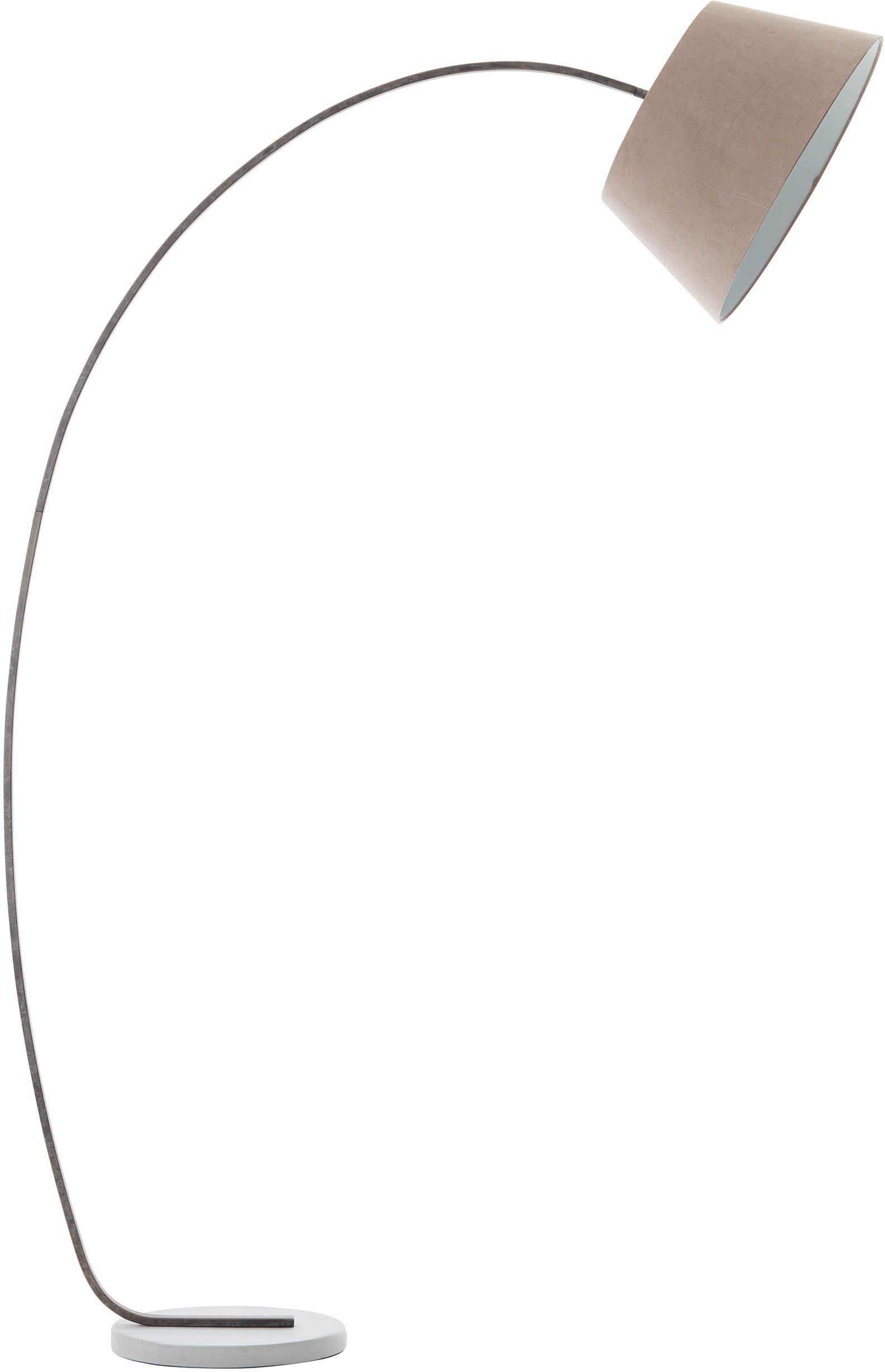 Brilliant Leuchten Booglamp Brok 196 cm hoogte, 121 cm uitsteek, e27, draaibaar, beton/metaal/textiel, taupe (1 stuk)