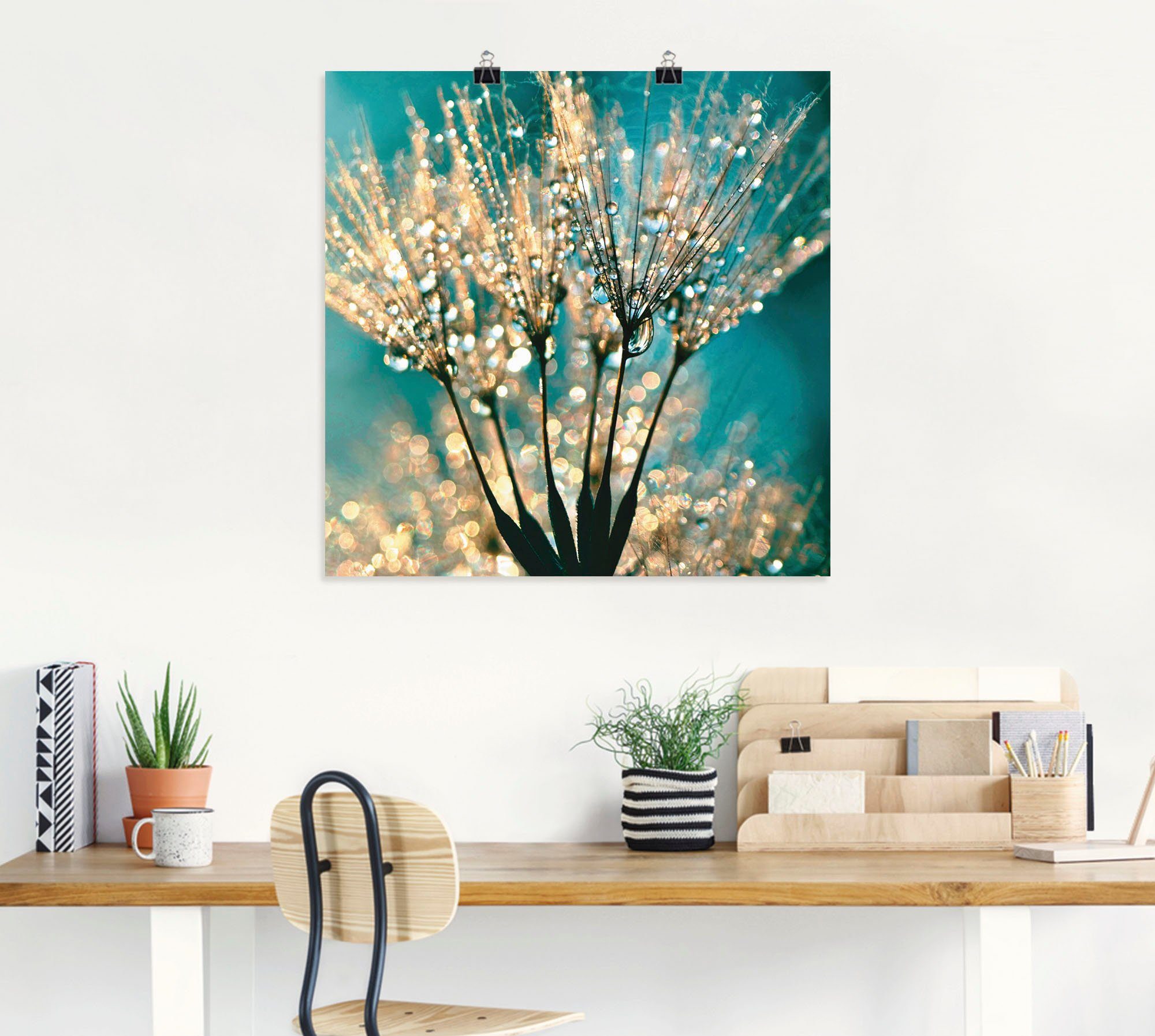 Artland Artprint Pluizenbol pluimen abstract als artprint van aluminium, artprint voor buiten, artprint op linnen, poster, muursticker