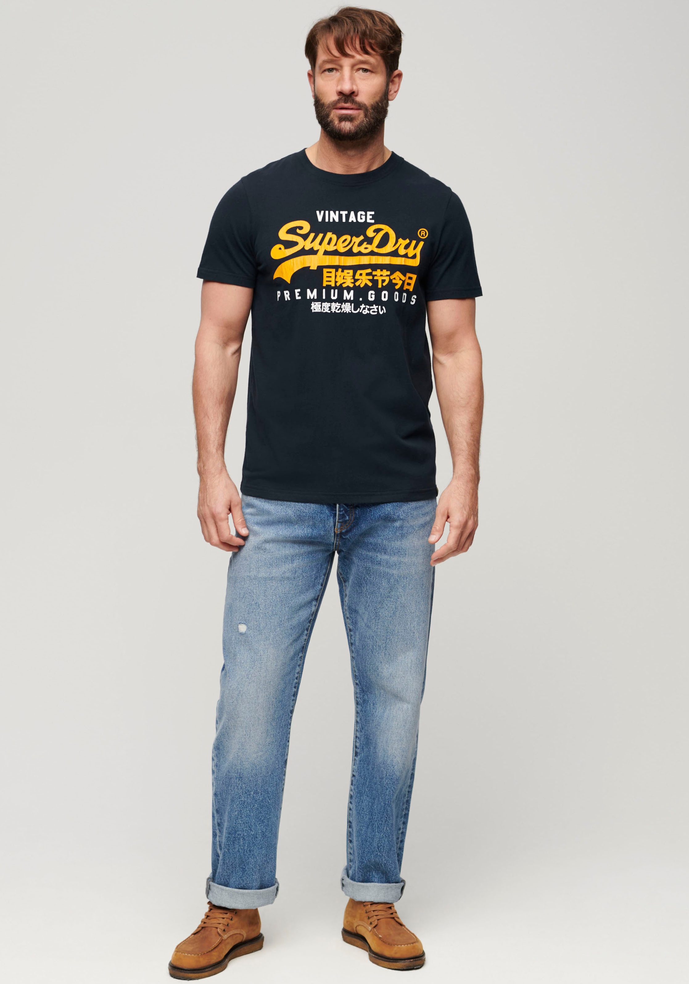 Superdry Shirt met print SD-VL DUO TEE Met gebarsten print