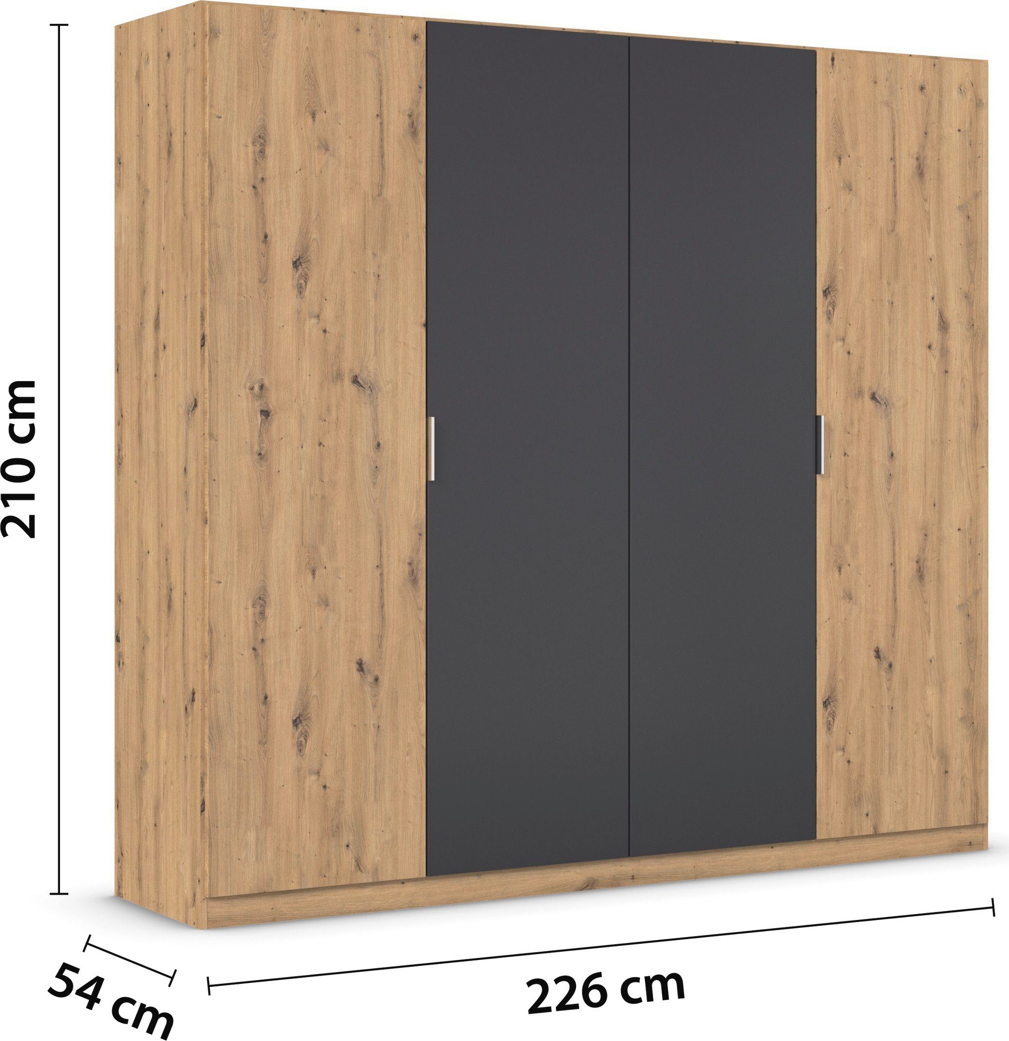 rauch Slaapkamerserie Monza met draaideurkast breedte 226 cm, bedcombinatie in 2 breedtematen