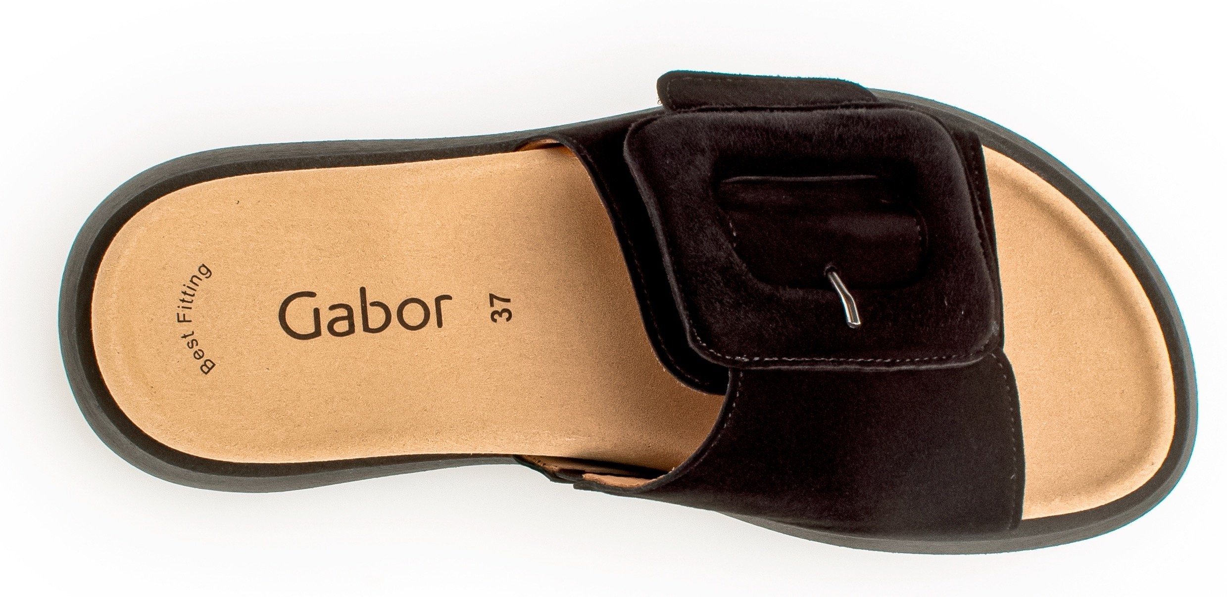Gabor Slippers , plateau, zomerschoen, slippers met grote decoratieve gesp