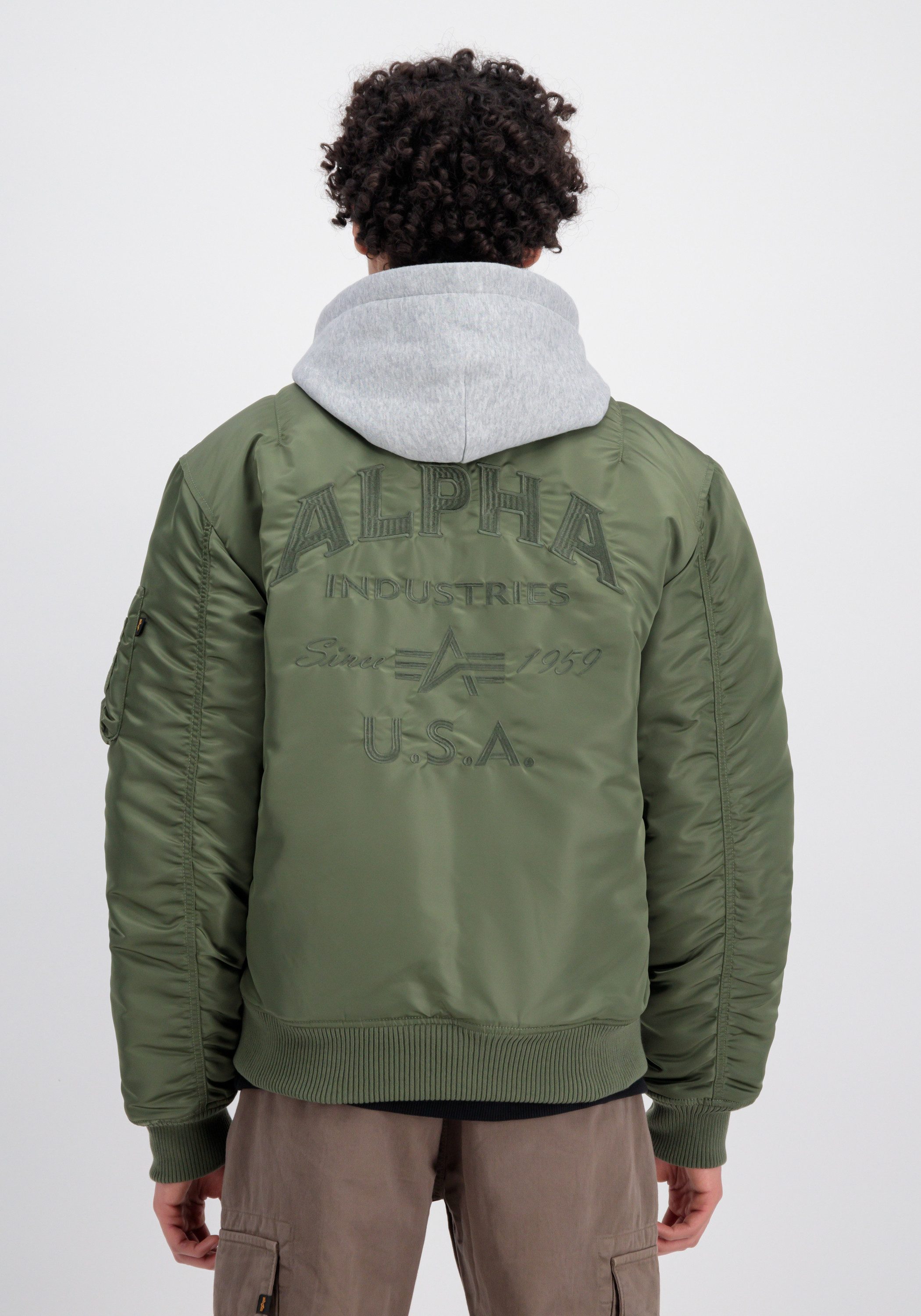 Alpha Industries Bomberjack MA-1 Zip Hood Back EMB