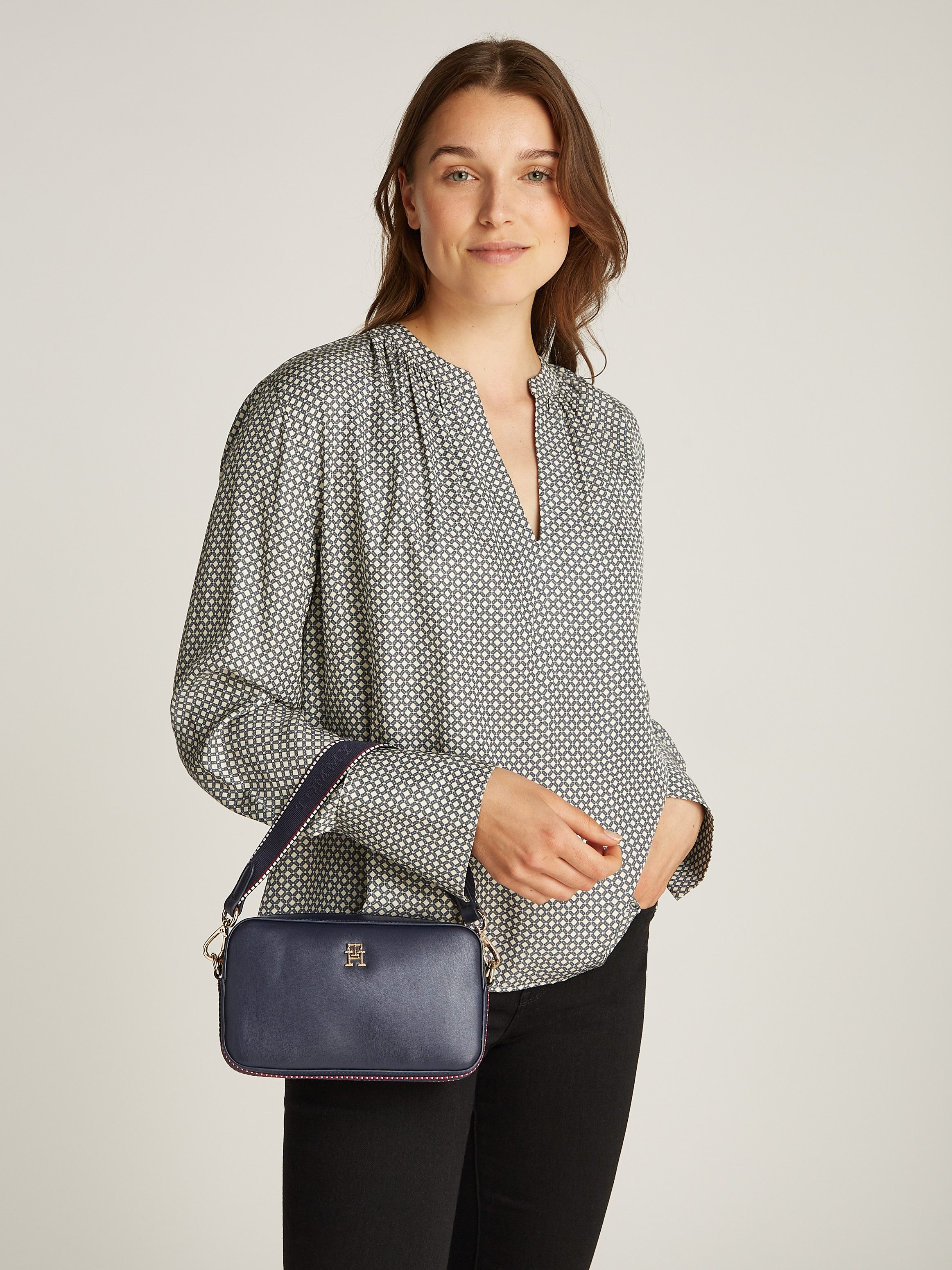 Tommy Hilfiger Schoudertas TH DISTINCT CAMERA BAG CORP dames handtas schoudertas mini tas met th-label