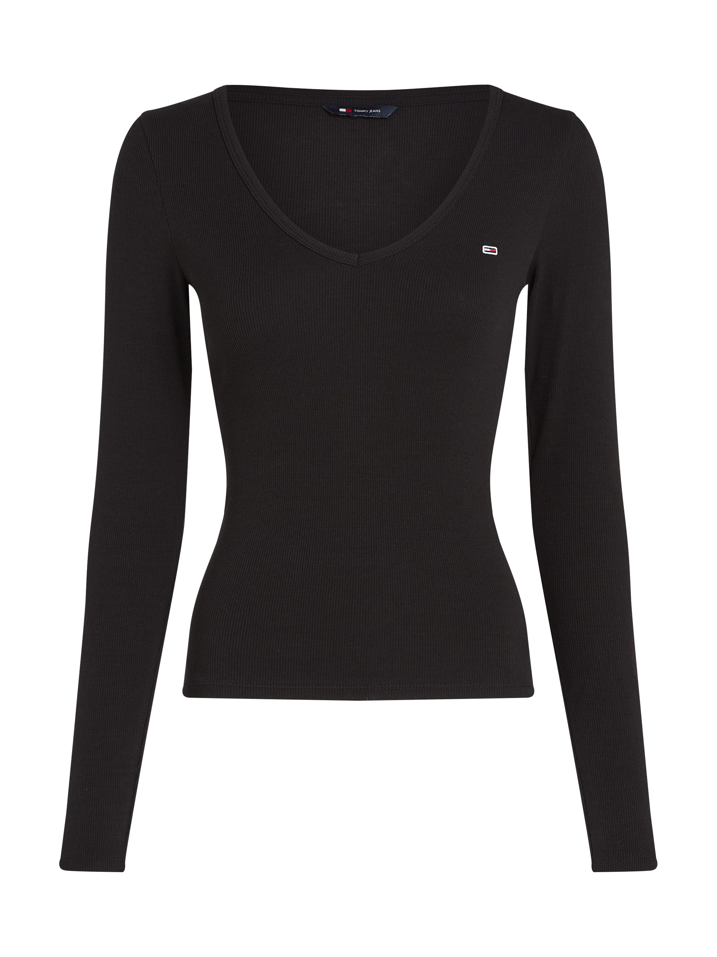 TOMMY JEANS Shirt met lange mouwen TJW SLIM ESSENTIAL RIB V LS