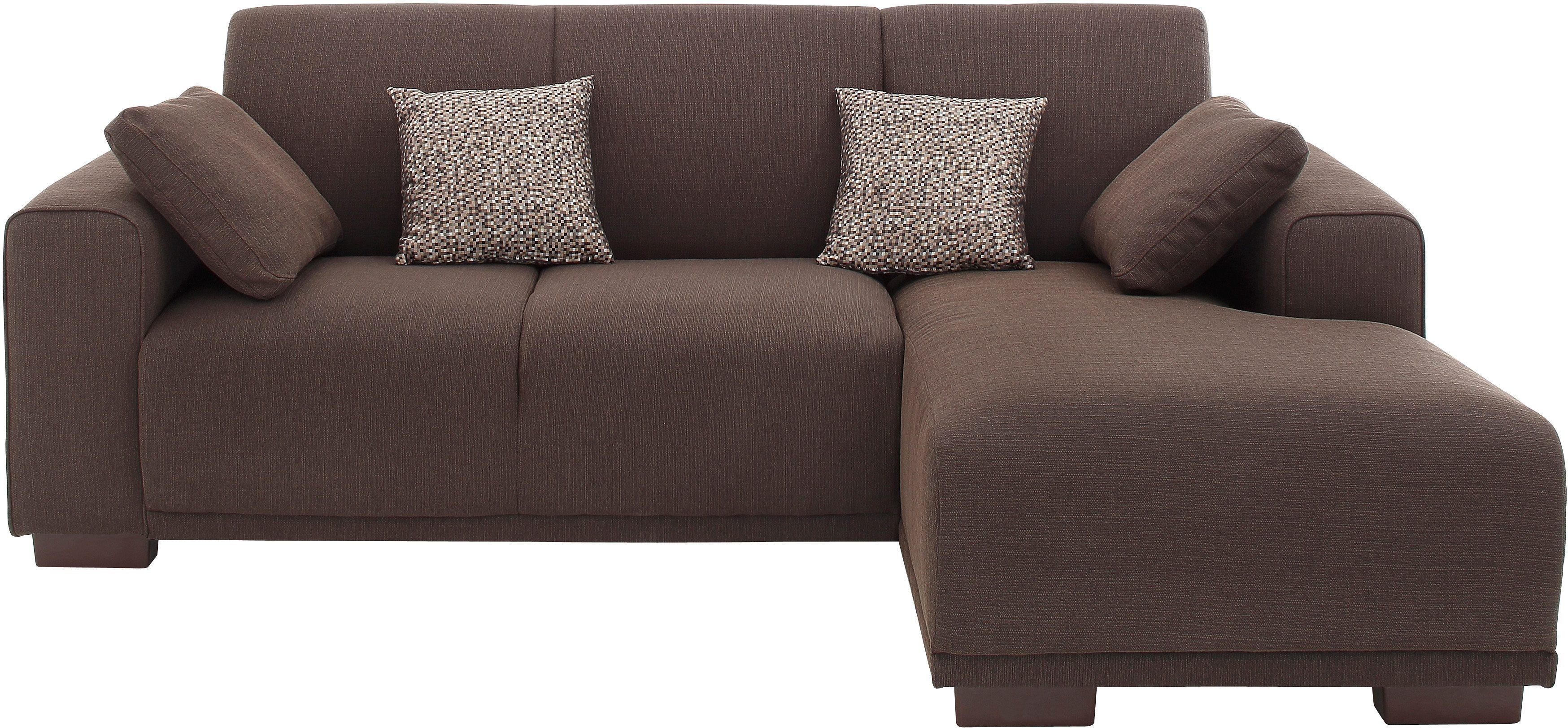Home affaire Hoekbank BORNHOLM L-vorm met chaise longue, afmetingen B/D/H: 234/162/85 cm Recamiere links of rechts bestelbaar, golfvering, inclusief 2 kussens