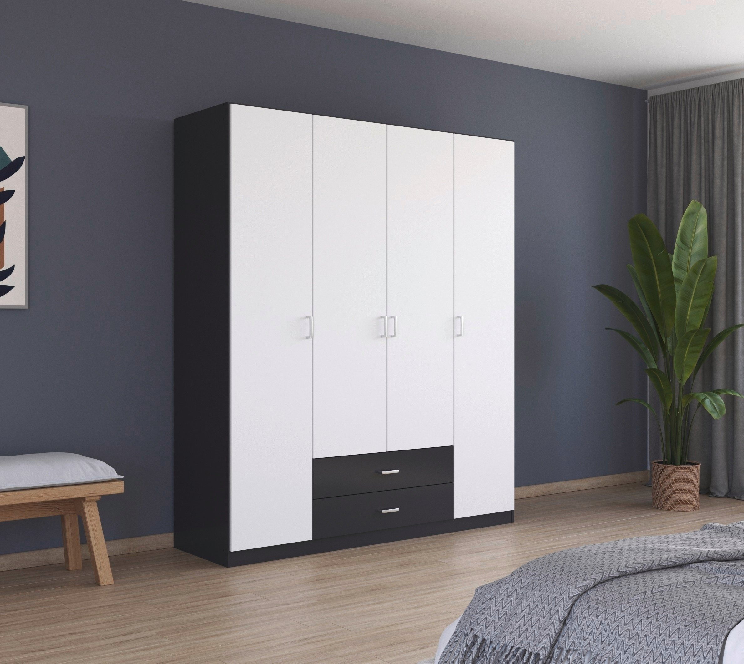 rauch Draaideurkast Kledingkast kast garderobe linnenkast GAMMA in 3 breedtes met 6 lades, in eenvoudig design topseller made in germany