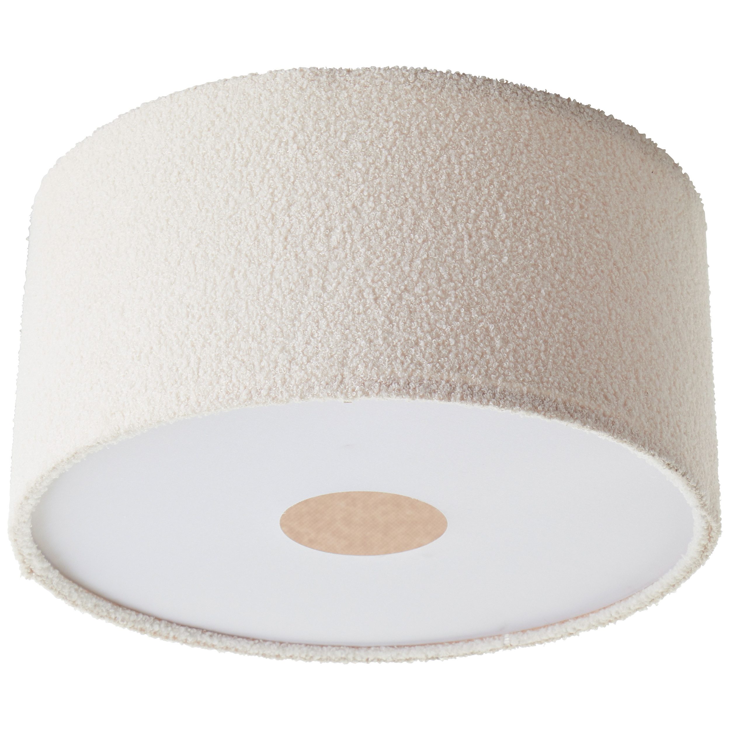 Brilliant Leuchten Plafondlamp Teddy zachte teddy stof, 23 x 45 cm, 3 x e27, textiel, beige