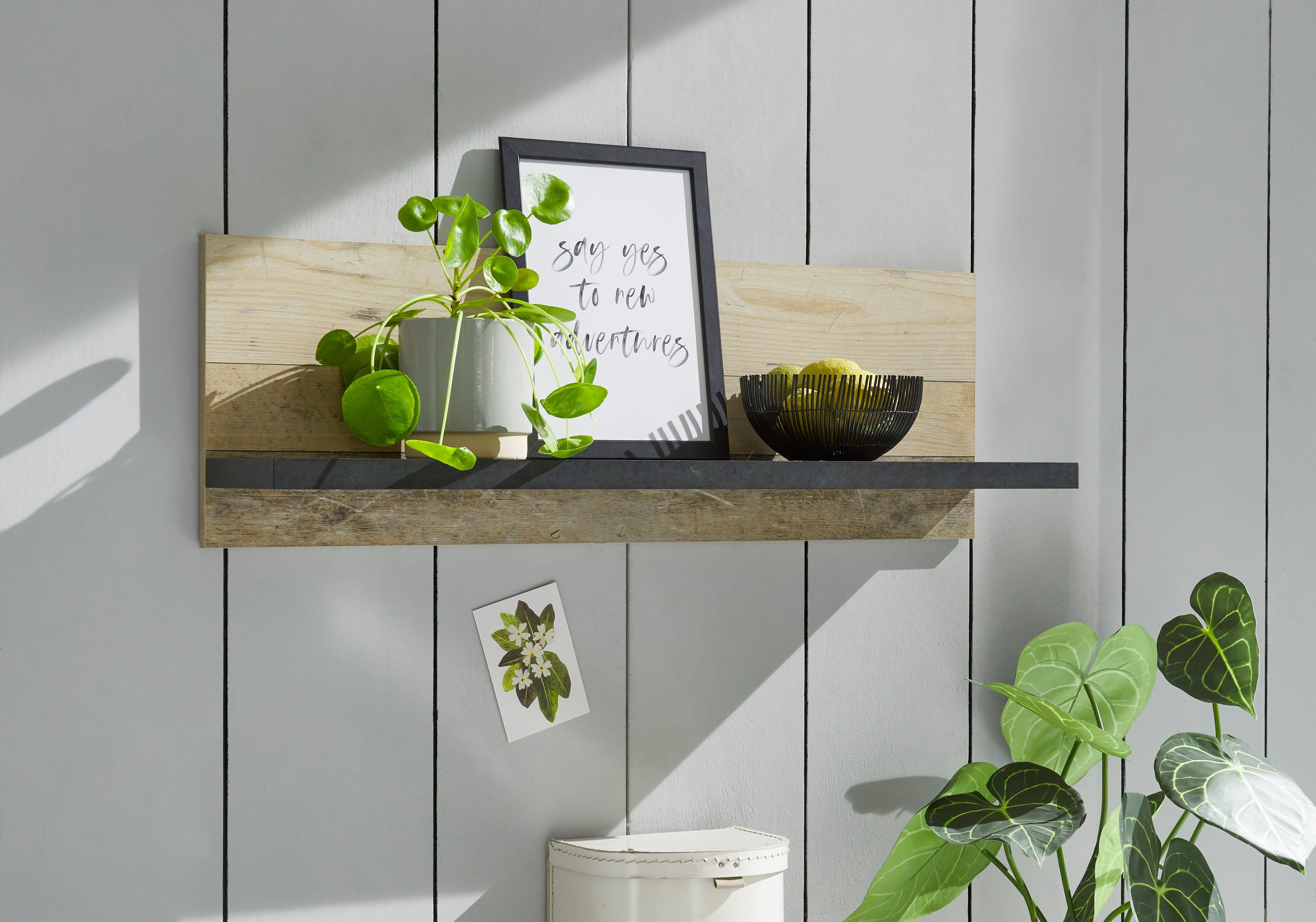 Home affaire Wandplank Sherwood Breedte 90 cm, in modern houtdecor, 28 mm dikke legplanken